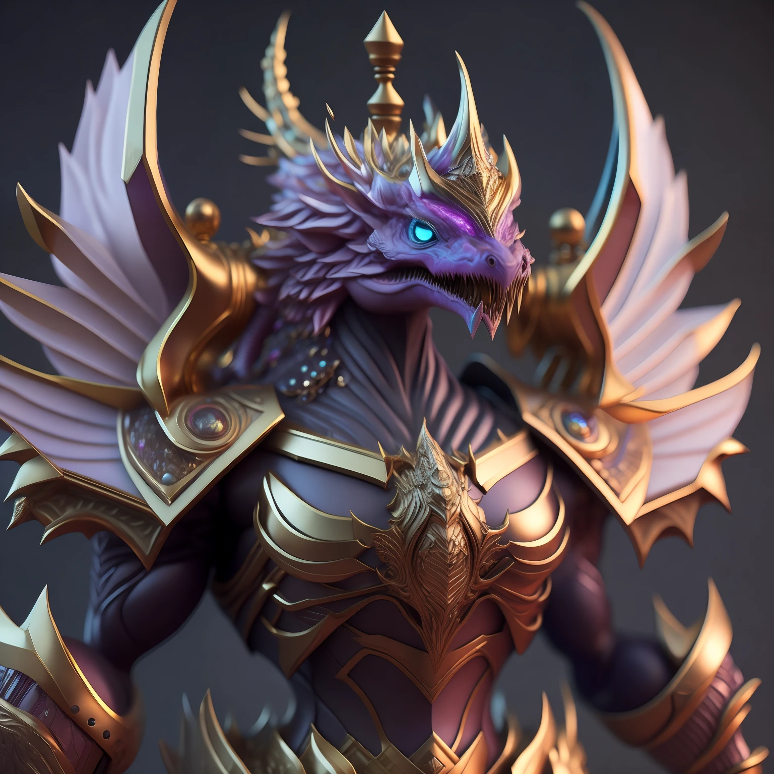 Photo of DivineStatue InkPunk(Additional weapons),The domineering side-leaking dragon king,Made of crystal balls,Highly detailed and complex conceptual art trend with low-poly eyes ArtStation 8K