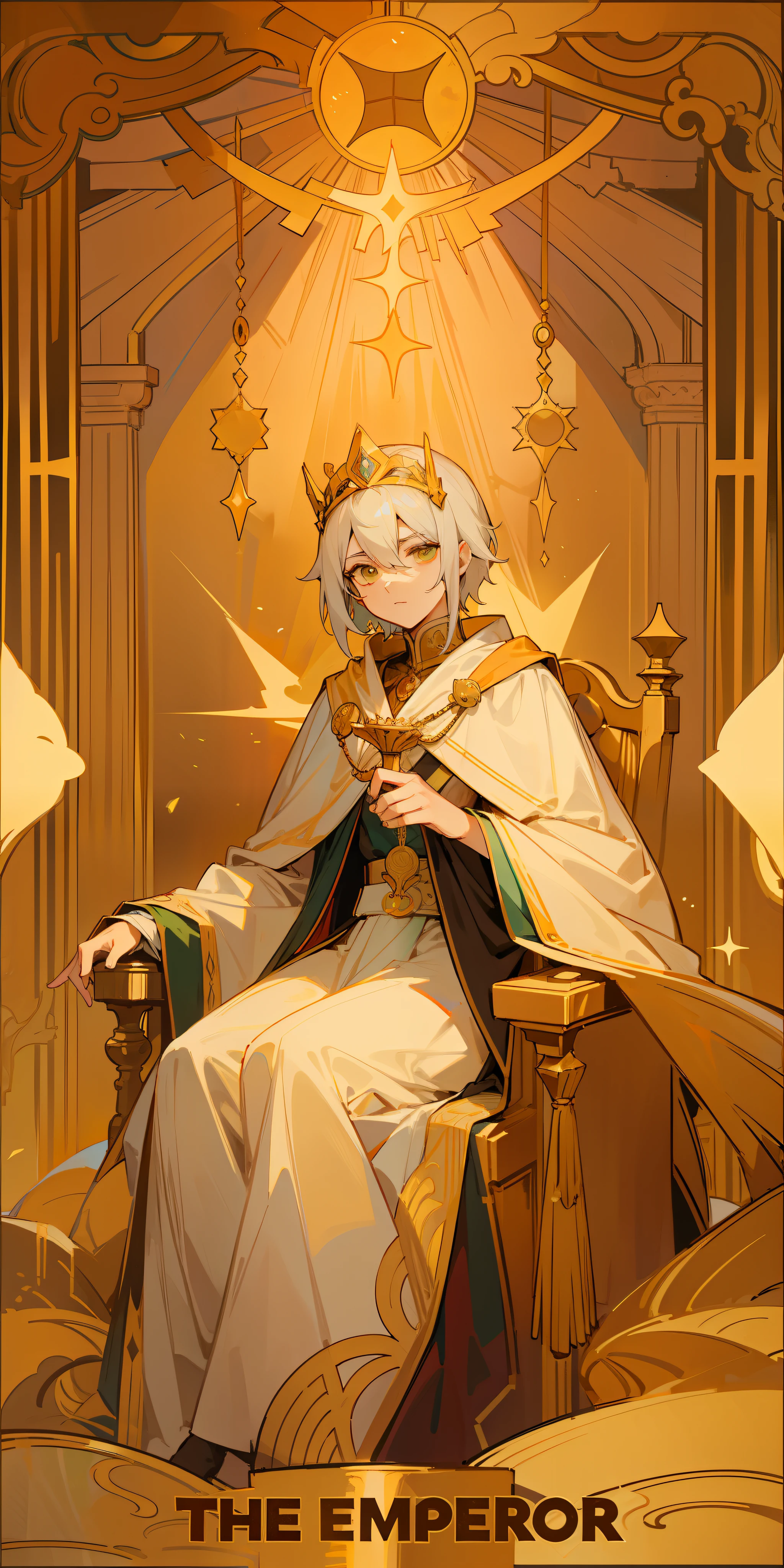 The emperor in the tarot cards，Sit on the throne，diadems，Majesty，