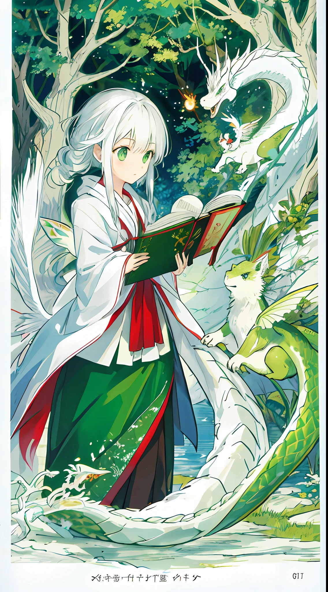 Kizi（Green-eyed white dragon，Single header），Grimm's fairy tales，Fairy tale picture book