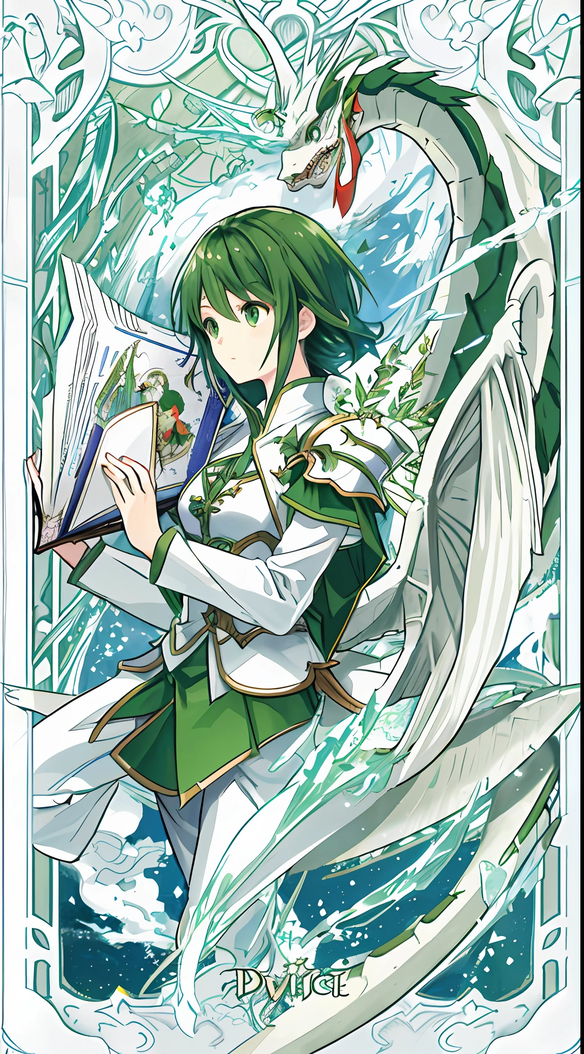 Kizi（The wings of a green-eyed white dragon，The armor of the green-eyed white dragon，byself），Grimm's fairy tales，Fairy tale picture book，tarot cards