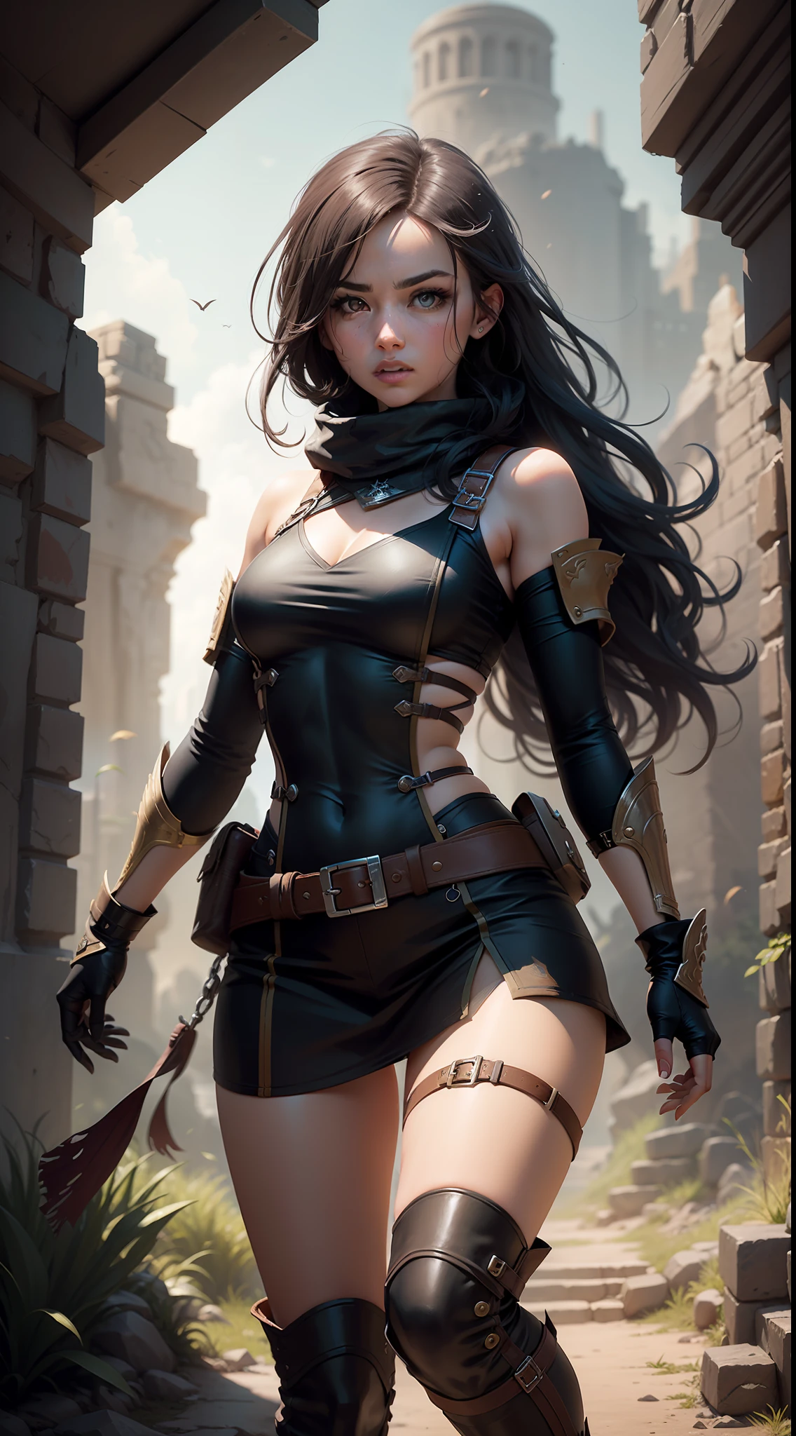 Embark on an Adventurous Quest! Meet our fierce and intrepid female protagonist in this thrilling adventure-themed game. As a skilled warrior, she fearlessly explores mesmerizing landscapes and ancient ruins.

Guided by a compelling narrative, she unravels mysteries and encounters mythical creatures in her quest for truth and glory. Her journey is accompanied by empowering soundtracks that amplify the adrenaline-pumping combat sequences.

With her keen intellect and nimble agility, she overcomes challenging puzzles and navigates treacherous terrains with grace. Her determination and bravery shine as she faces epic boss battles, proving herself as a true hero.

The game's stunning graphics and dynamic weather effects immerse players into a world of wonder and danger. The captivating storyline and character development add depth to her compelling adventure.

Get ready to join this fearless warrior on an extraordinary journey that combines action, mystery, and a touch of magic. Prepare to be captivated by the thrilling escapades of this adventurous woman in this immersive game!