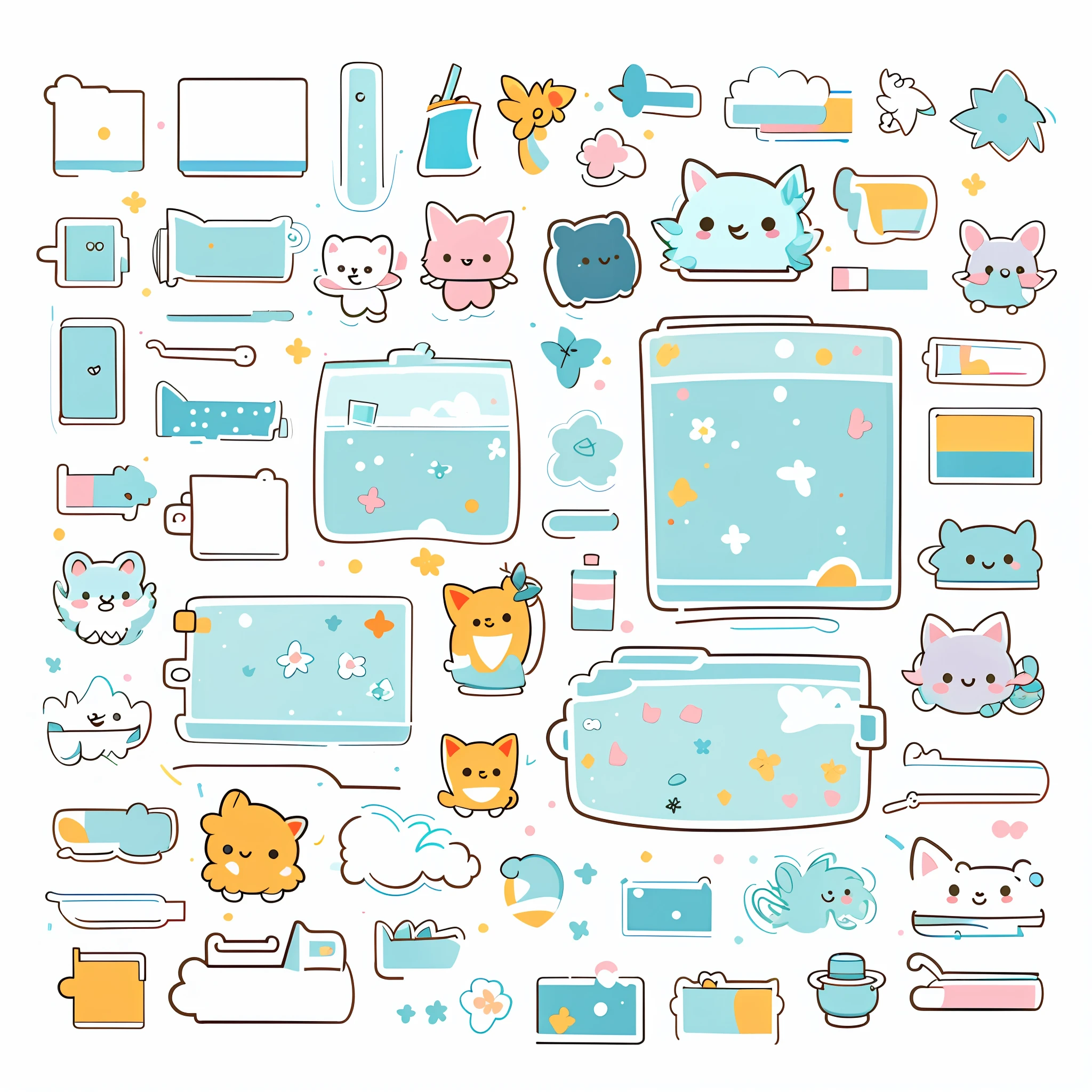 1 sticker, sticker, (swimming pool party), white background, no background, simple background, minimal, cute, tiny, pastel color, vector style, no gradient,