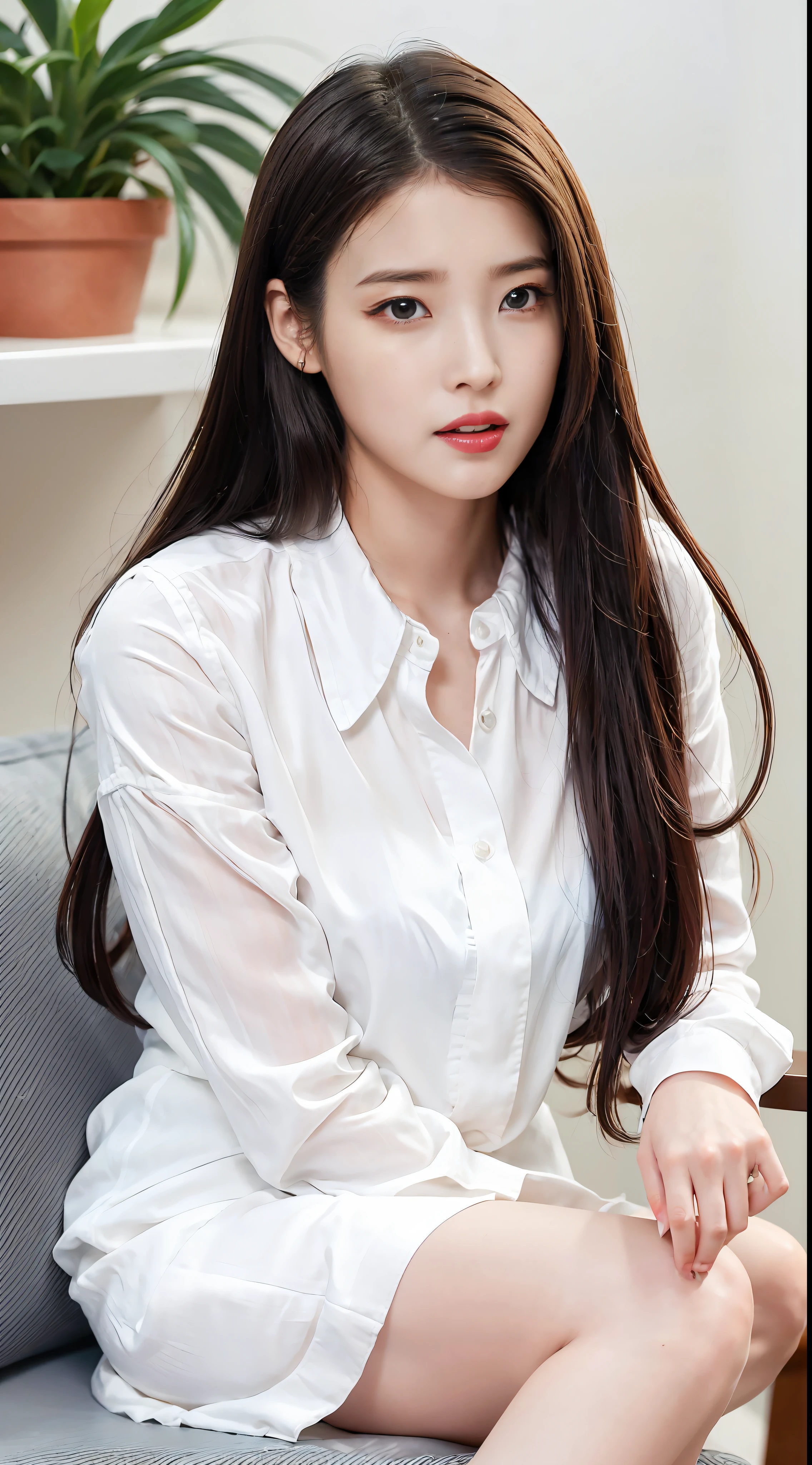 NSFW, (8k, best quality, master:1.2), (realistic, photo-realistic:1.37), super detailed, 1 girl, view, cute, beautiful detailed sky, detailed café, evening, sitting, dating, (nose red), sitting at the table, afternoon tea on the table, (smile: 1.15), (shut up) medium chest, beautiful delicate eyes, (collared shirt: 1.1), daytime, sun, professional wear, rain, white lace, (long hair: 1.4), silver NovaFrogStyle, uniform, white skin, movie lights, sunlight, street lights, (av actress: 4), full body shot, (coffee table: 1), (handbag: 1), ulzzang -6500-v1.1:0.3, karinak-4501-6300 :1.2