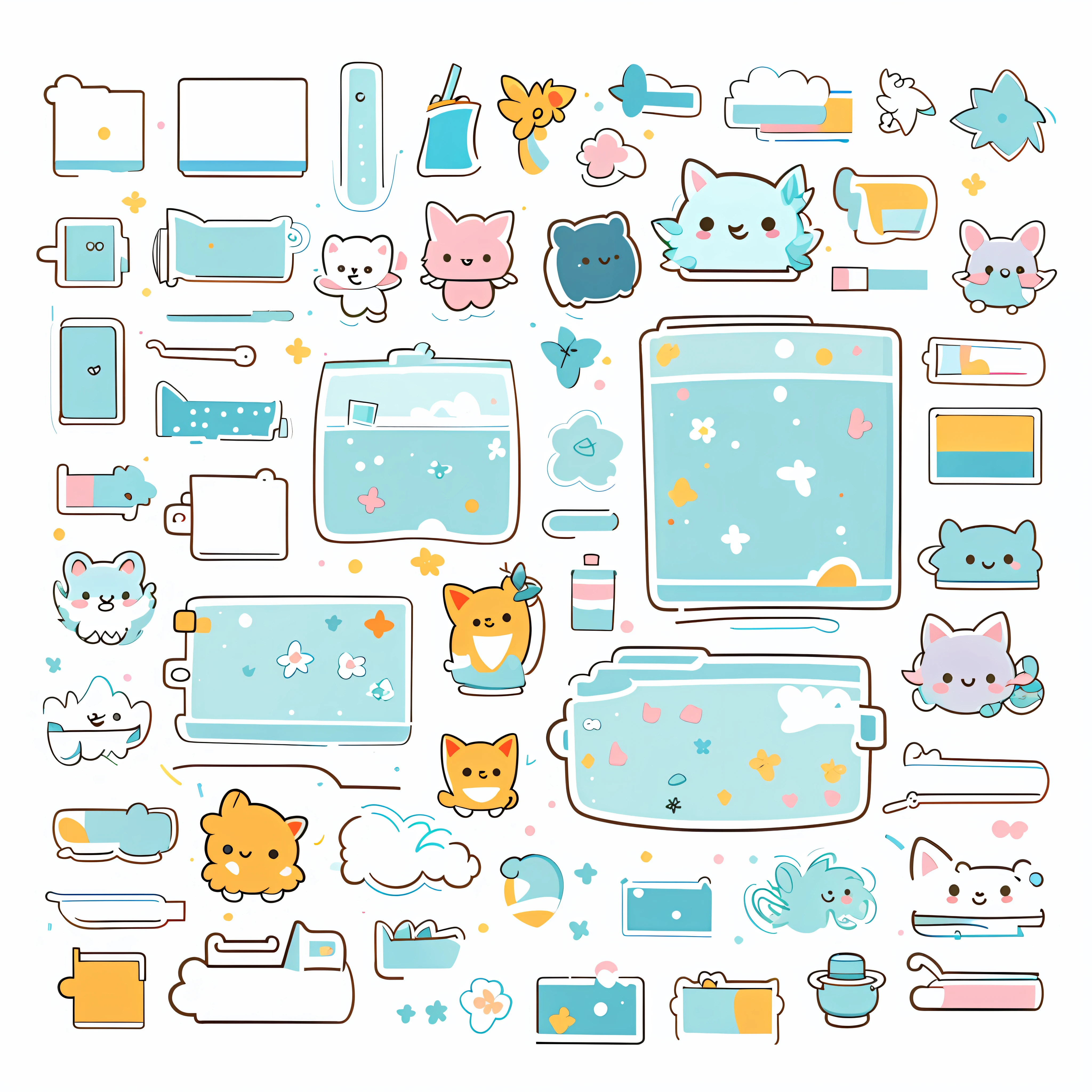 1 sticker, sticker, (swimming pool party), white background, no background, simple background, minimal, cute, tiny, pastel color, vector style, no gradient,