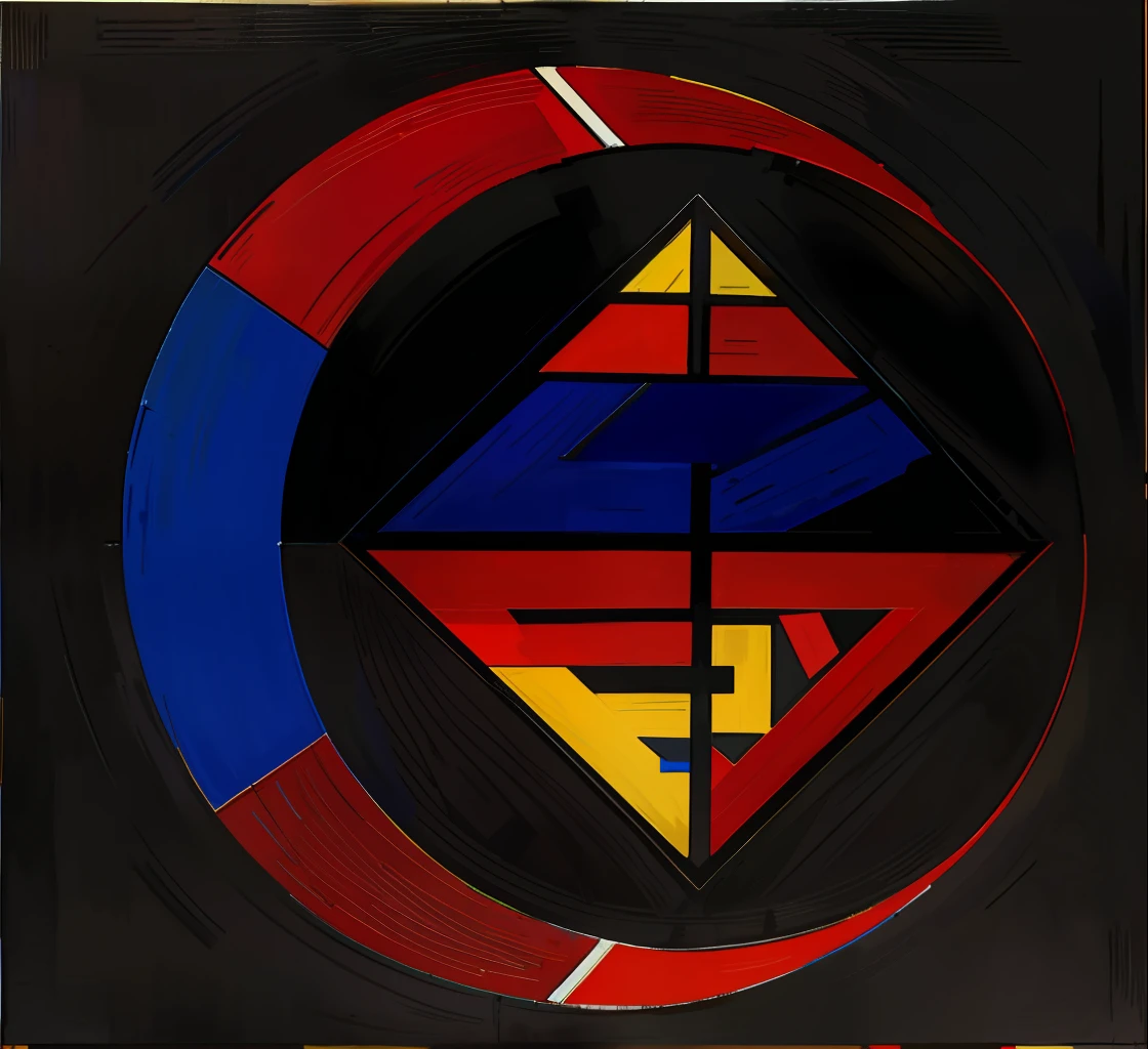 Mondrian style，three primary colors，Artistic sense