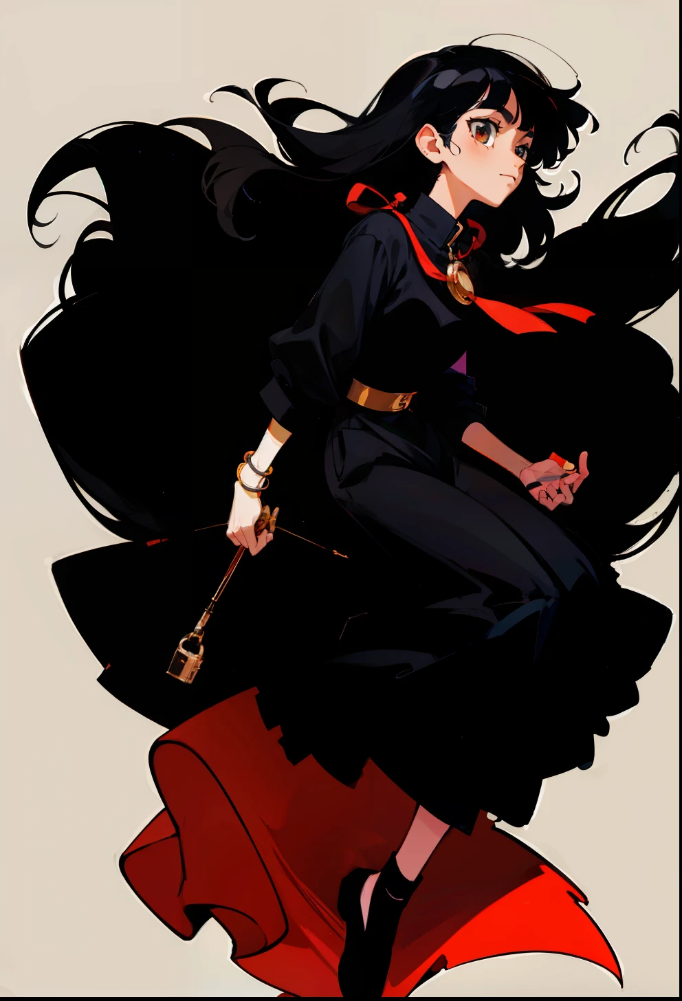 Black hair, 1Girl, Hermès clothing,
