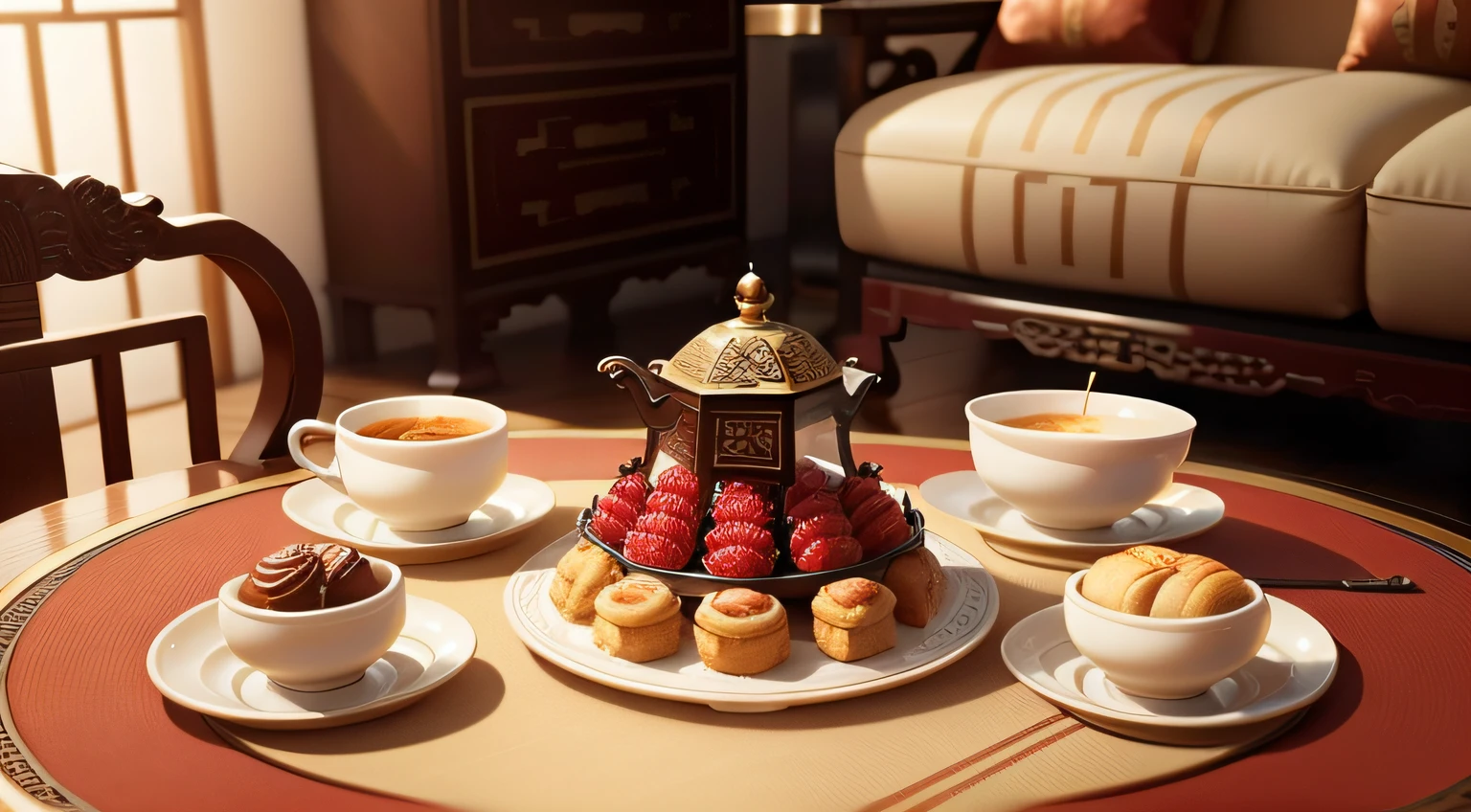 Pastries eaten in ancient Chinese imperial palaces，Very luxurious，Looks appetizing，filigree，Exquisitely，generous dimensions，best qualtiy