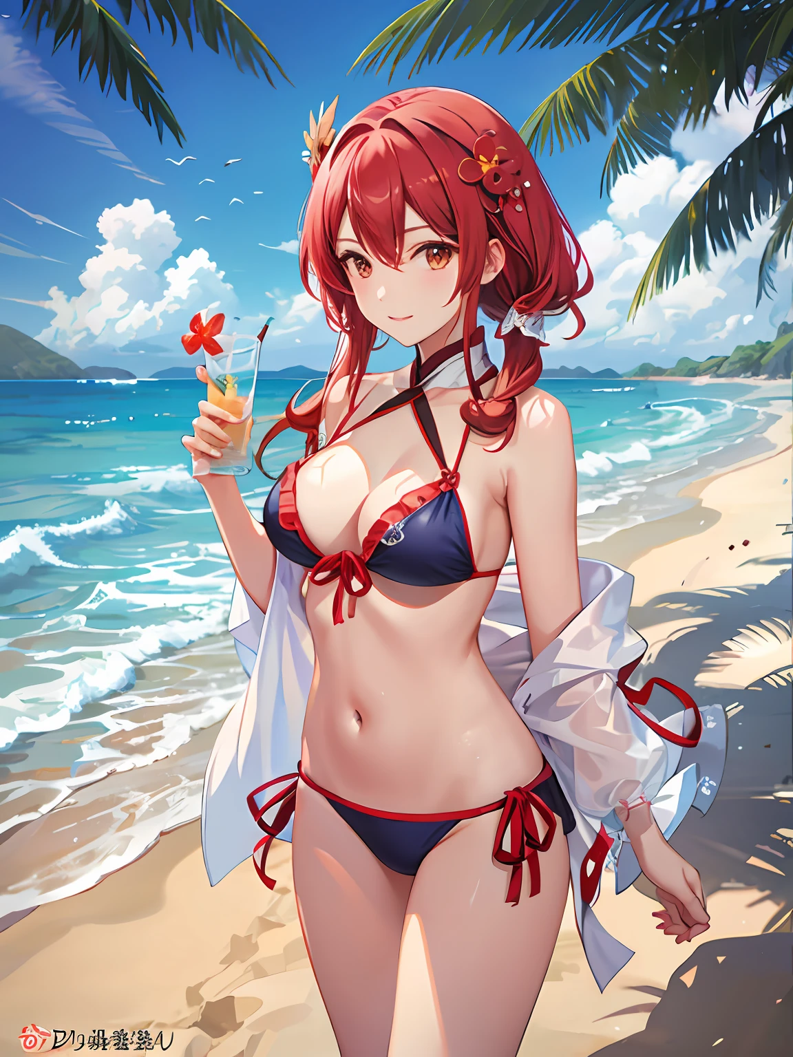 夏天, suns, the ocean, sea beach,Sexy bikini beauty,Wear beautiful accessories --v6