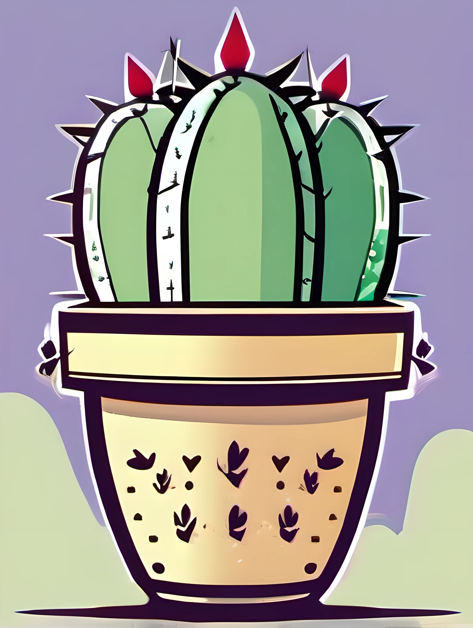 Illustration of Cactus, cute character, magic, fantasy, clear background, abstract splash background, t-shirt design, vector art