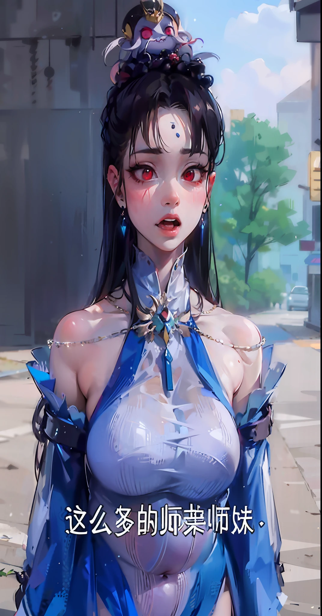 White hair, Red eyes, Long hair, , exposed , Messy clothes, Huge tits, Huge breasts, Octopus infested, Medusa, Serpentine Demon Queen, Dry and cool, Pregnant belly, Long hair, Zombies vomit blood, many hands, multi leg, Leprechaun, large mouth, multi leg, Eight-legged octopus, Octopus Goblin, Urinary incontinence, Young girl zombie pregnant belly