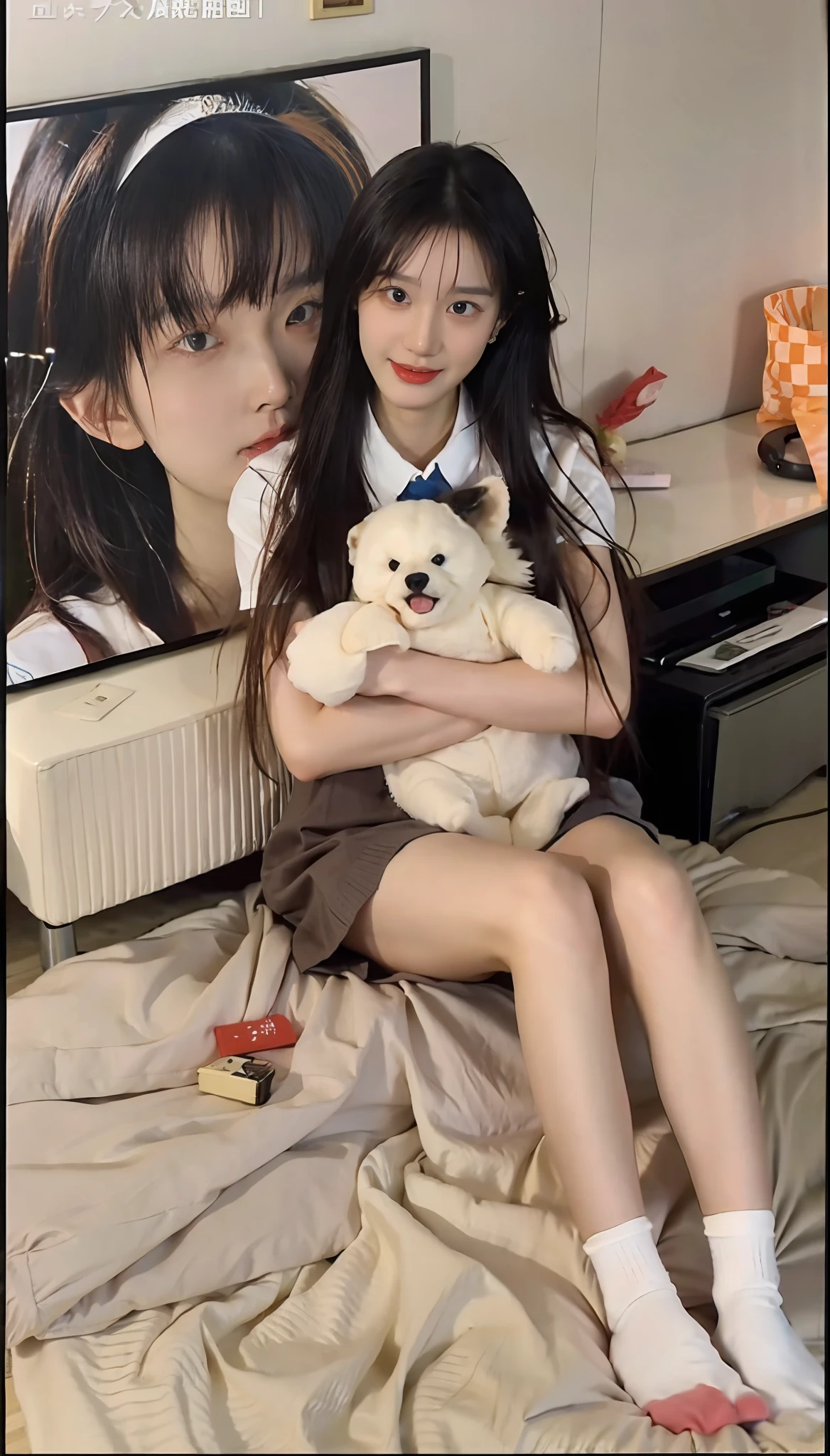 Best quality at best,tmasterpiece,超高分辨率,(realisticlying:1.4),teens girl,Juvenile,Wear white socks
