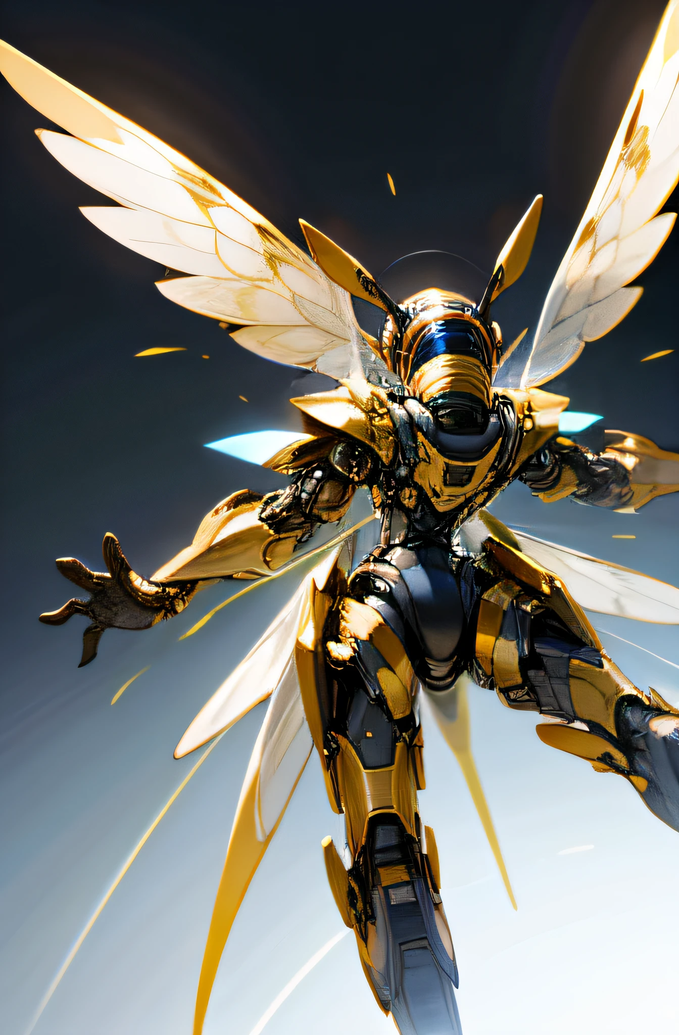 honeybee,wings,dynamicposes,on back