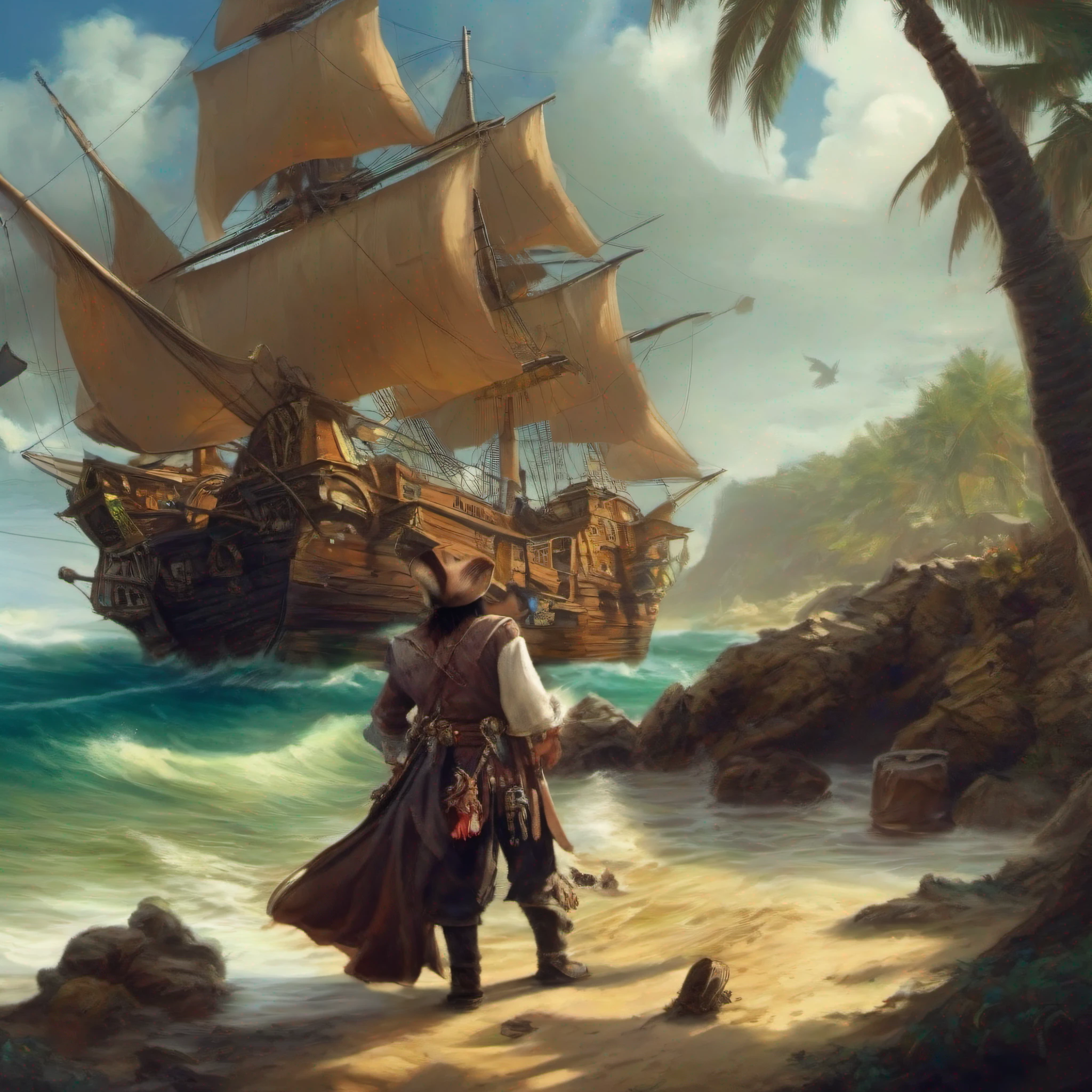 piratas abriendo cofre