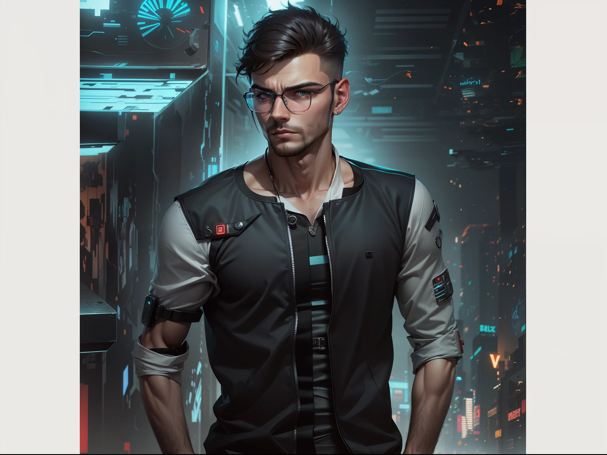 Background change cyberpunk handsome guy 8k resolution realistic face