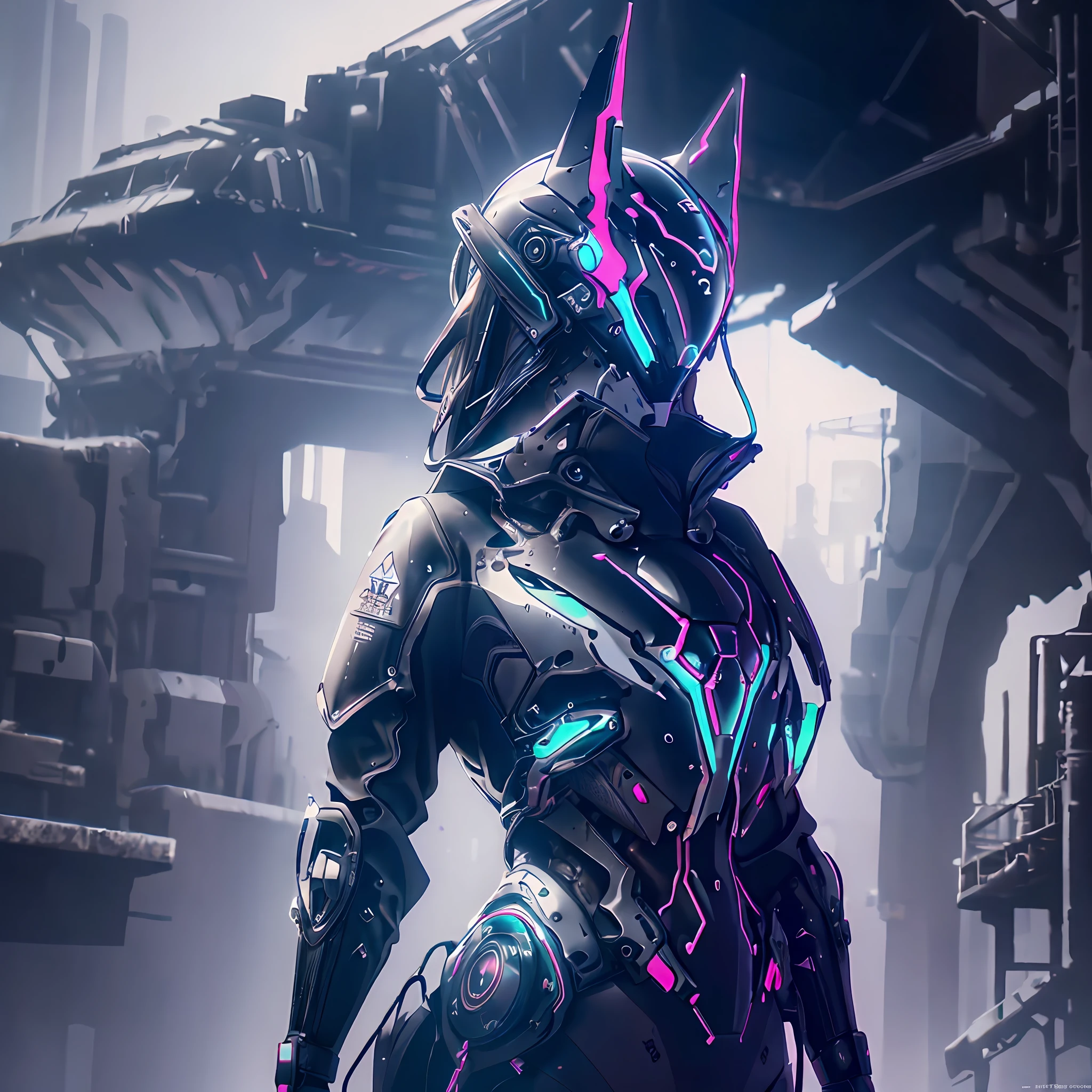 Solo, Shadowverse Style, Masterpiece, Best Quality, High Resolution, Ultra-Detailed, Formal Art, Unity 8K Wallpapers, Official Wallpapers, Moody Atmosphere, Chiaroscuro, Celti, 1girl, Helmet, Bodysuit, Black Jumpsuit, Tight Leather, Latex, Biker Clothing, Cycling Suit, Leather, (Huge Breasts), Night, Moonlight, Gloves, (((Unbuttoning))), Innerboob, Pose, (in an egg-shaped cyberhelmet with jackal ears), white Cyber Helmet, Sci-Fi, Large plan, lines of movement, top to bottom, bent, hyper-detailed, neon lights, neon colors, cyberpunk, reflections, radiance, sparks, shy and seductive pose arching back down, throne, throne, side view,