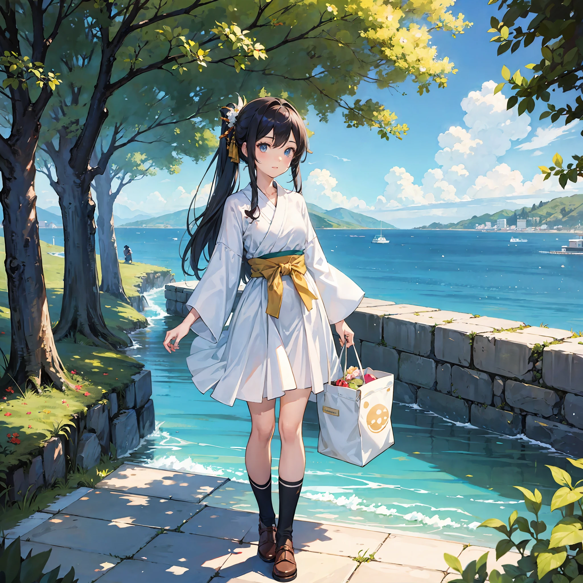 （best qualtiy，tmasterpiece：1.1），2d，1girl.one-girl，hiyao miyazaki，Town view --auto