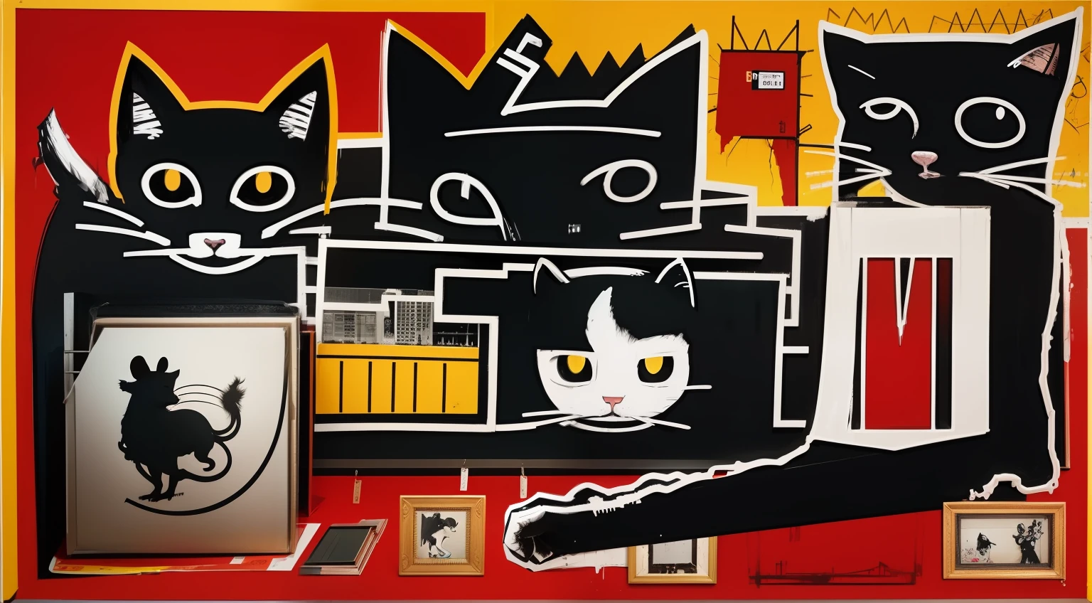 1、rat、Banksy's paintings、black-and-white