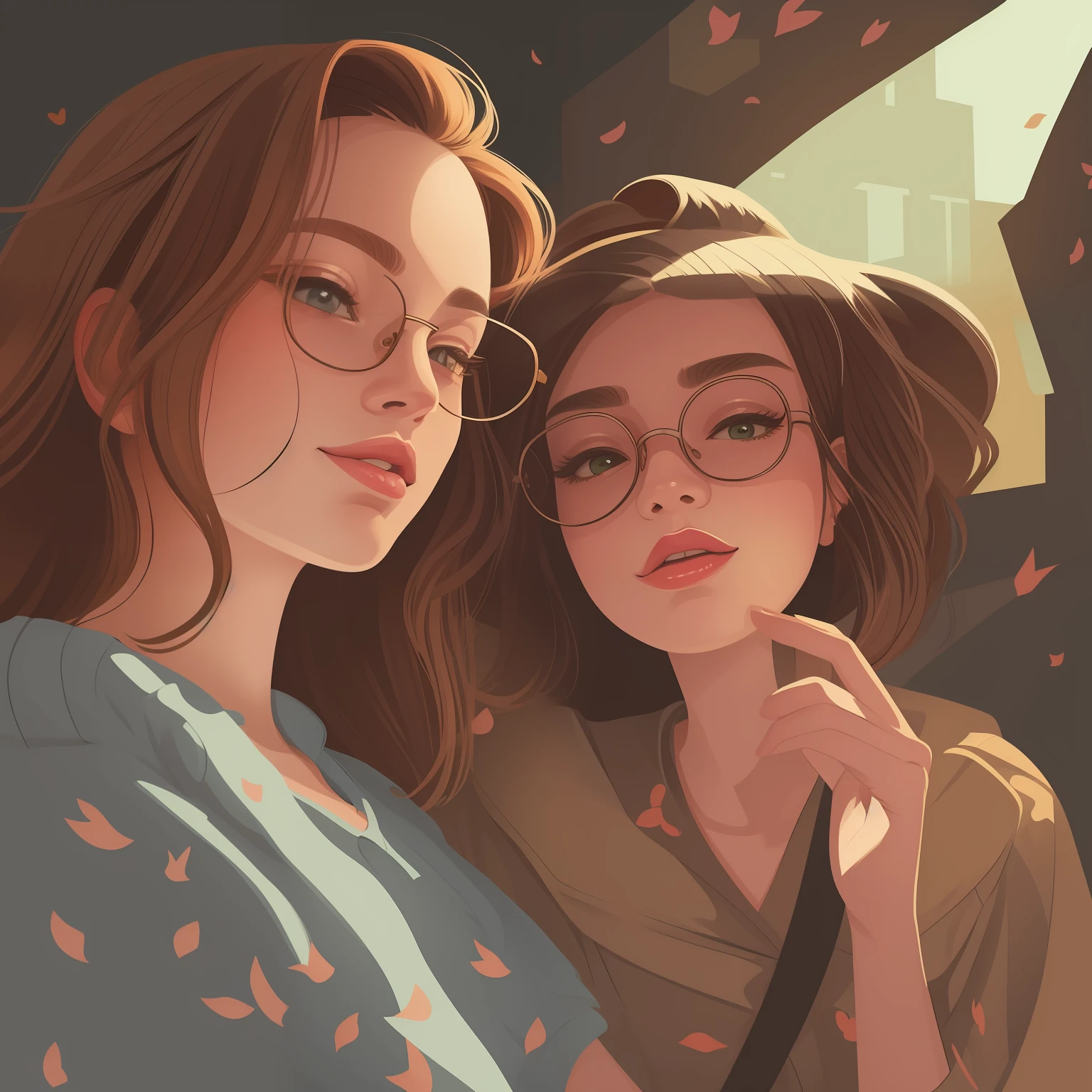 um close up de uma mulher olhando pela janela com uma luz acesa, in illustration style digital, illustration style, Retrato de Lofi em uma janela, illustration!, solo portrait 🎨🖌️, Cartoon style illustration, fabulous illustrations, cute illustration, #illustration, Estilo de desenho bonito, illustration", dreamy illustration, flat illustration, olhando na janela, lo-fi illustration style