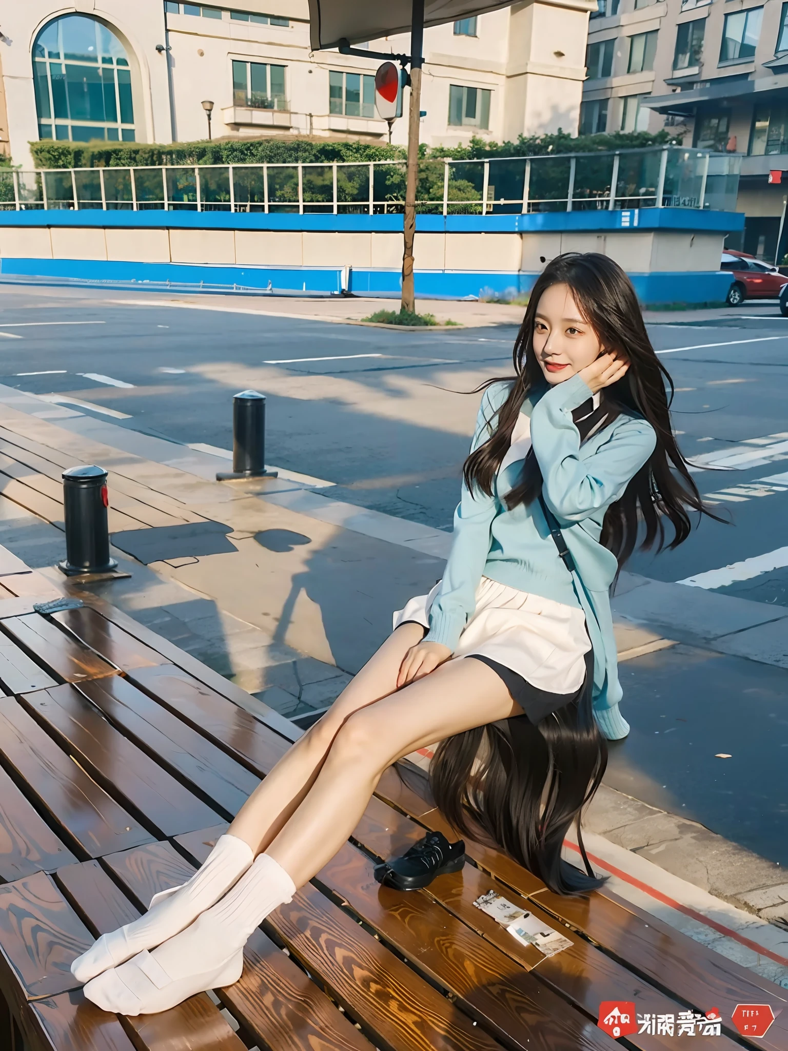Face the lens，looks into camera，Best quality at best，tmasterpiece，超高分辨率，（realisticlying：1.4），teens girl，Juvenile，Wear socks