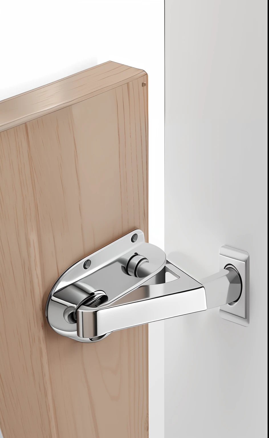 Close-up of doorknob on door, flat metal hinges, bottom angles, detailed product image, angled view, good detail, Close view, angled, Door, detailled image, brilliant detail, author:Jan Kupeki, alternate angle, close angle, right angled view, Medium close-up, medium close - up, close look