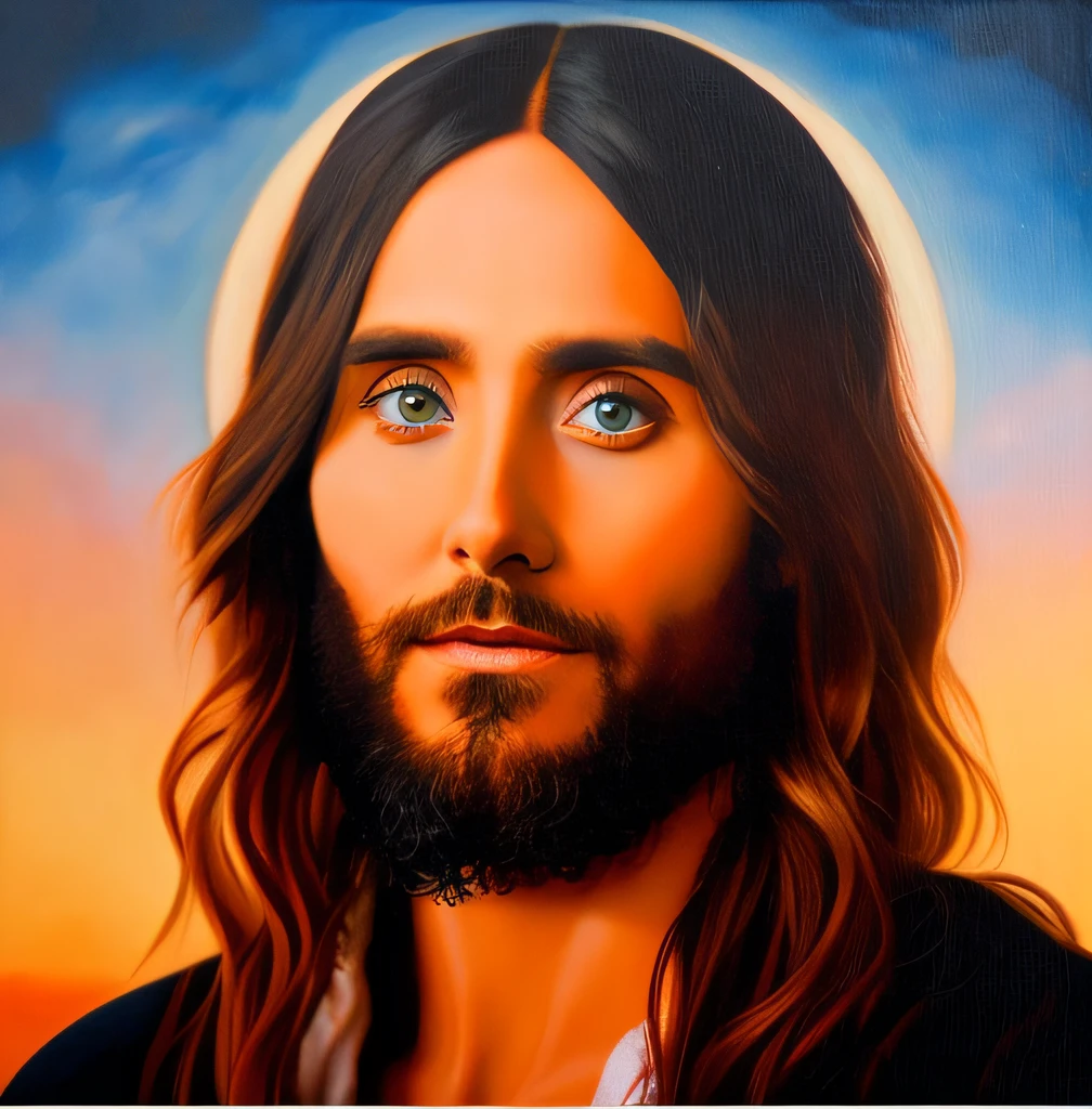 oil painting by Carabaggio of Jared leto as  jesus christ