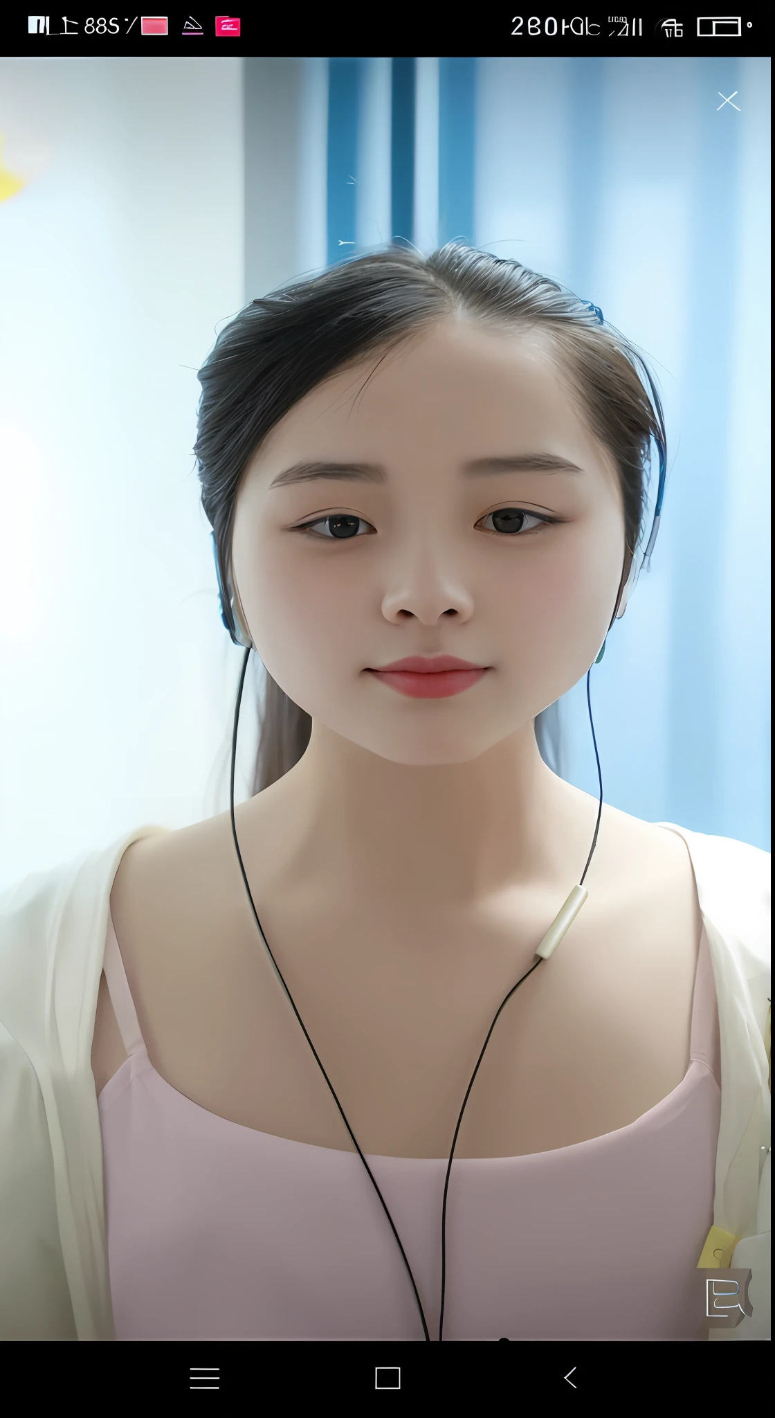 Close-up of a woman wearing headphones and a window, beautiful Korean women, Korean woman, Korean girl, Chinese girl, Gorgeous young Korean woman, gorgeous chinese models, young lovely Korean faces, Beautiful young Korean woman, attractive neck, Realistic. Cheng Yi, Chinese woman, young cute wan asian face, xintong chen, yanjun cheng, cute delicate face