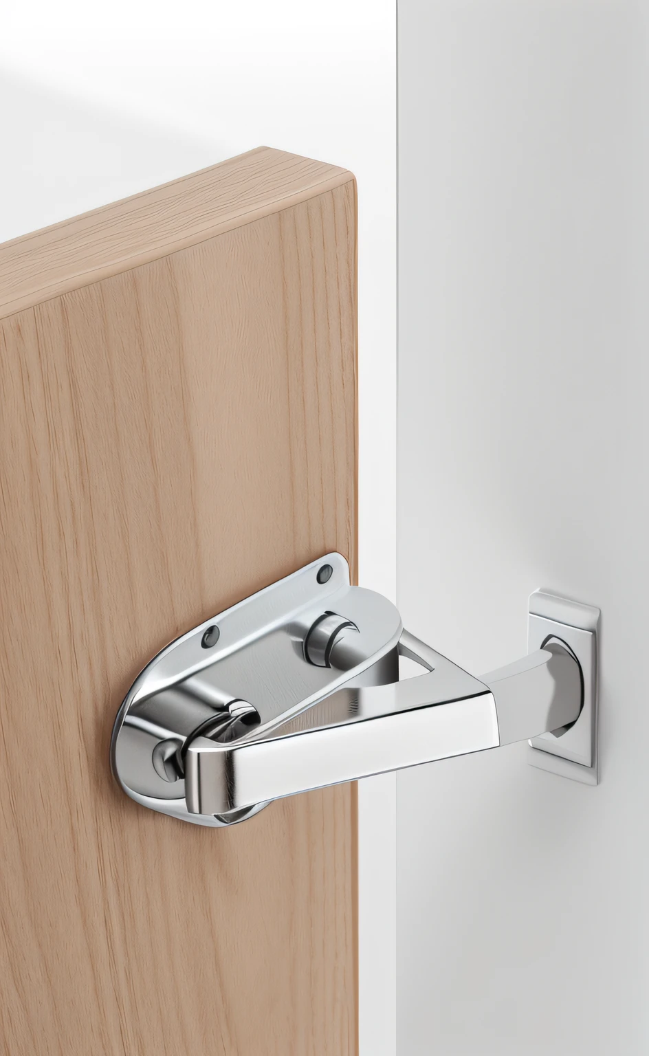 Close-up of doorknob on door, flat metal hinges, bottom angles, detailed product image, angled view, good detail, Close view, angled, Door, detailled image, brilliant detail, author:Jan Kupeki, alternate angle, close angle, right angled view, Medium close-up, medium close - up, close look