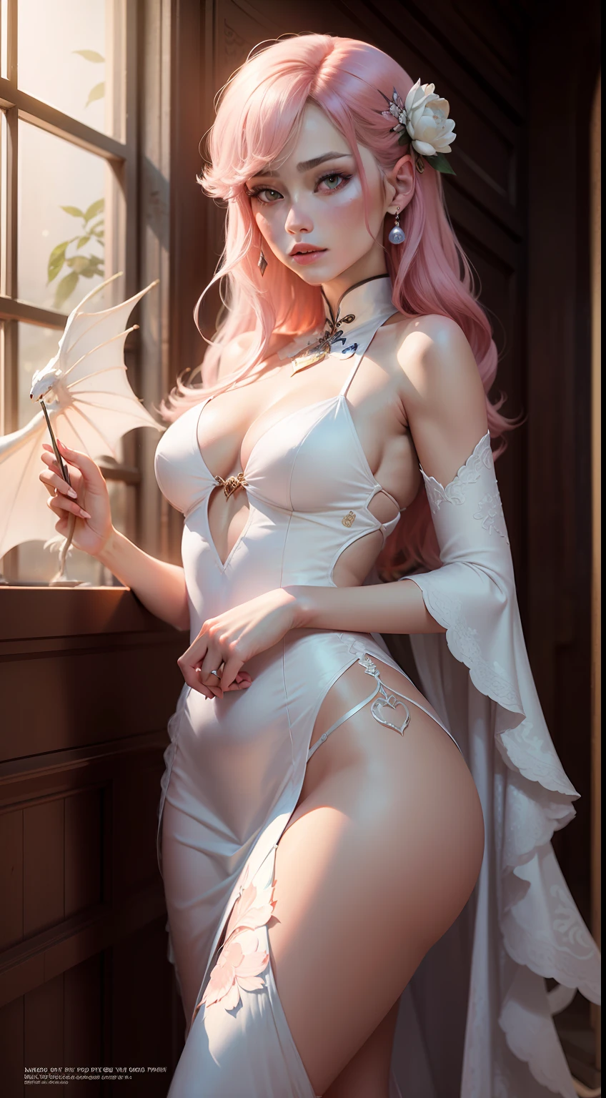 magazine irma pannefonte,beauty,in the style of chinese culyural themes,ethereal creatures,light white and light pink,dragon art,soft focus lens,8k resolution,anime-inspired--ar 58:77--q，2--v ，5.1，ancient wind