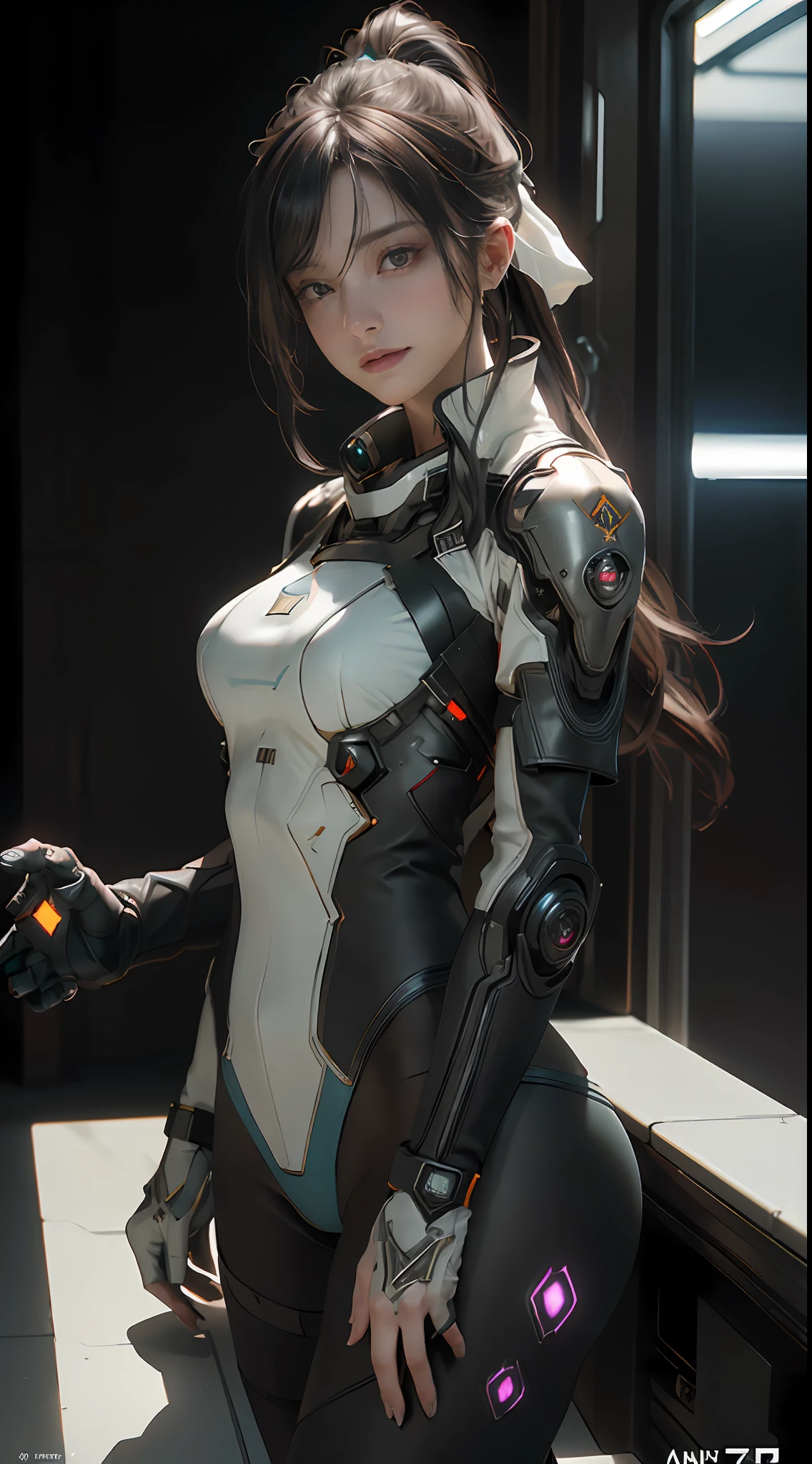((Best quality)), ((masterpiece)), (detailed:1.4), 3D, an image of a beautiful cyberpunk female,HDR (High Dynamic Range),Ray Tracing,NVIDIA RTX,Super-Resolution,Unreal 5,Subsurface scattering,PBR Texturing,Post-processing,Anisotropic Filtering,Depth-of-field,Maximum clarity and sharpness,Multi-layered textures,Albedo and Specular maps,Surface shading,Accurate simulation of light-material interaction,Perfect proportions,Octane Render,Two-tone lighting,Wide aperture,Low ISO,White balance,Rule of thirds,8K RAW,