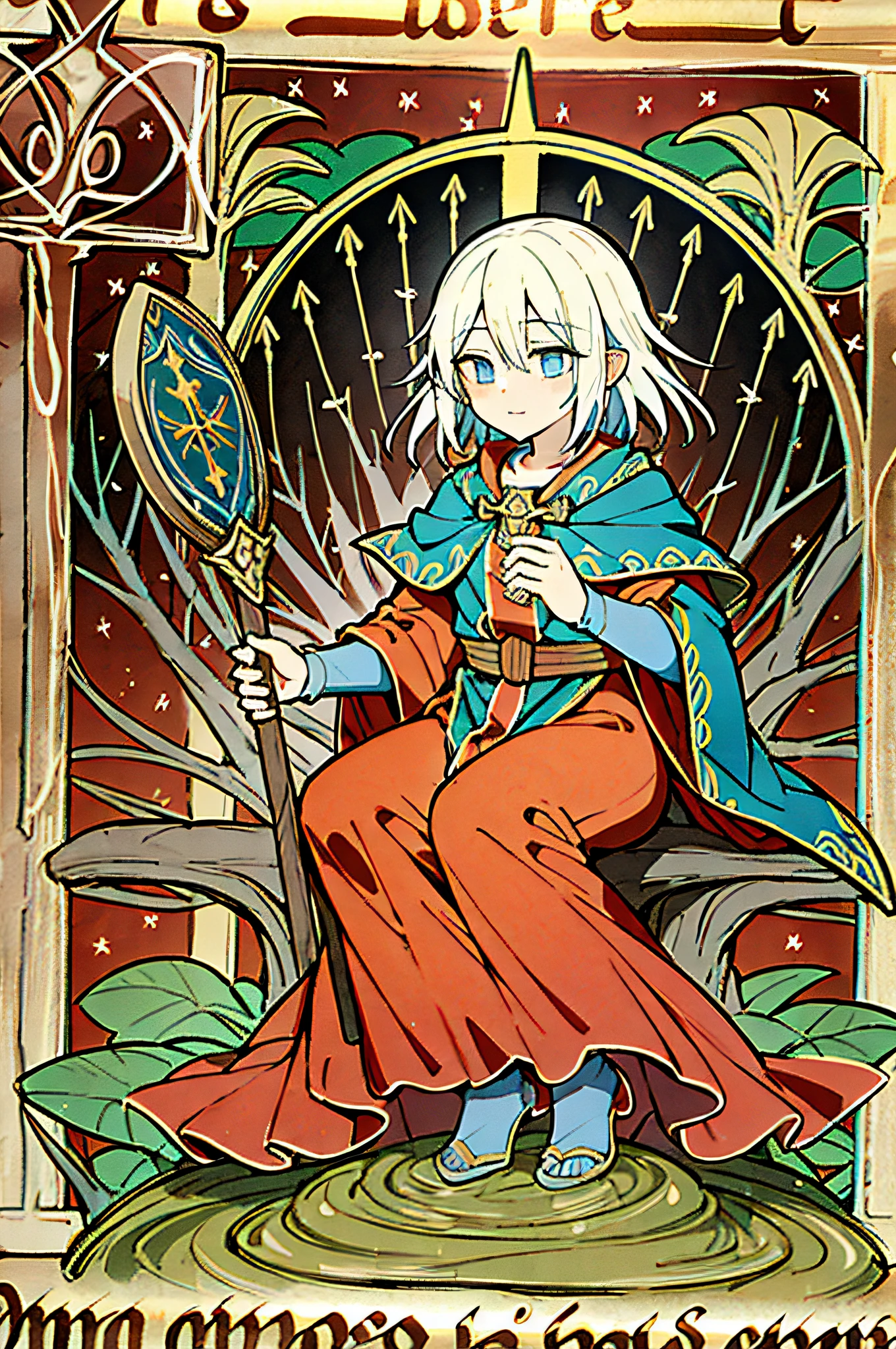 mage rising from mud, y bestiary_style, masterpiece, best quality, solo, high detailed face,