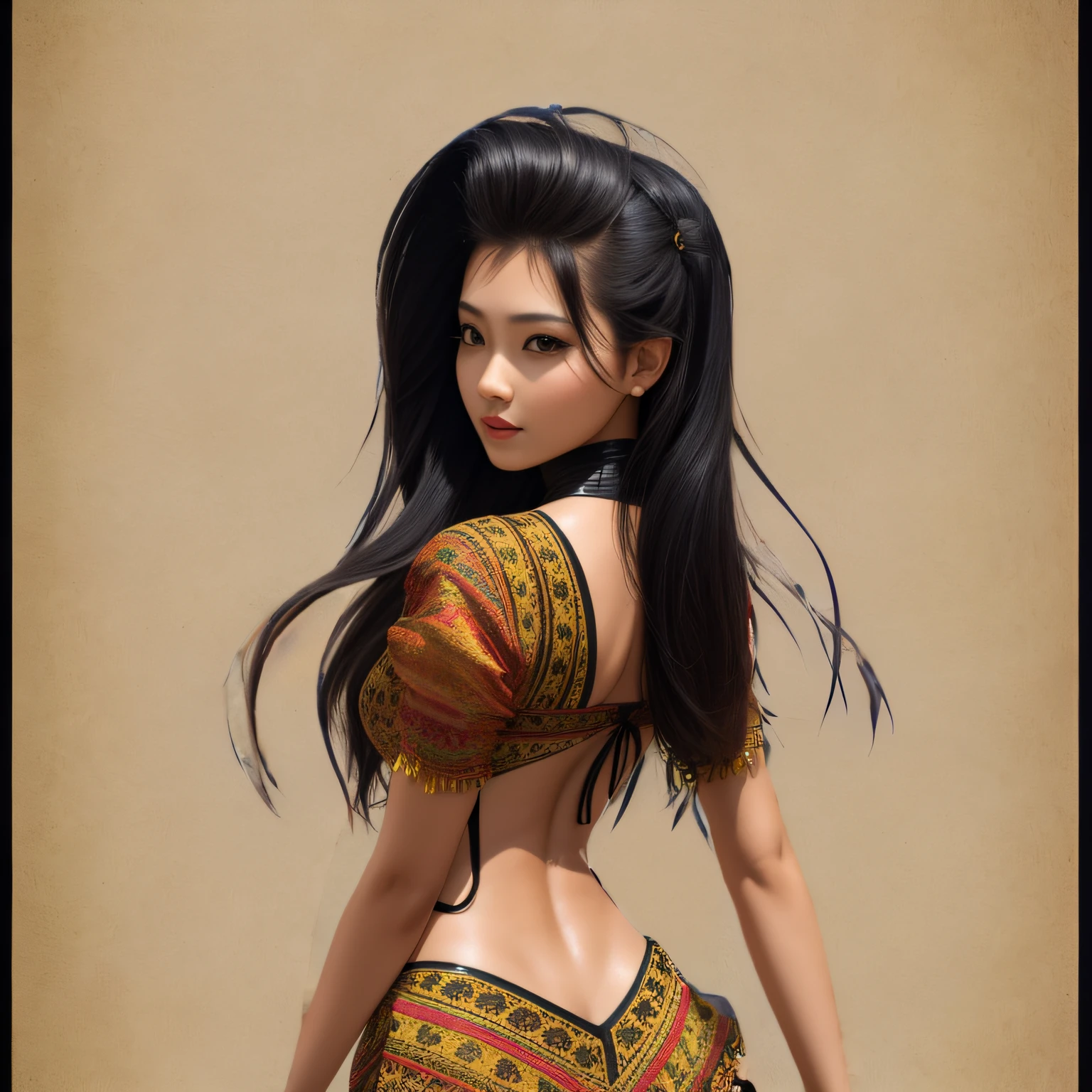 rotate her to back view