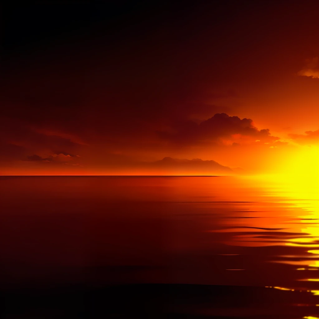 The setting sun reflects the fiery red sky，The dark-haired boy squinted，Bright smile