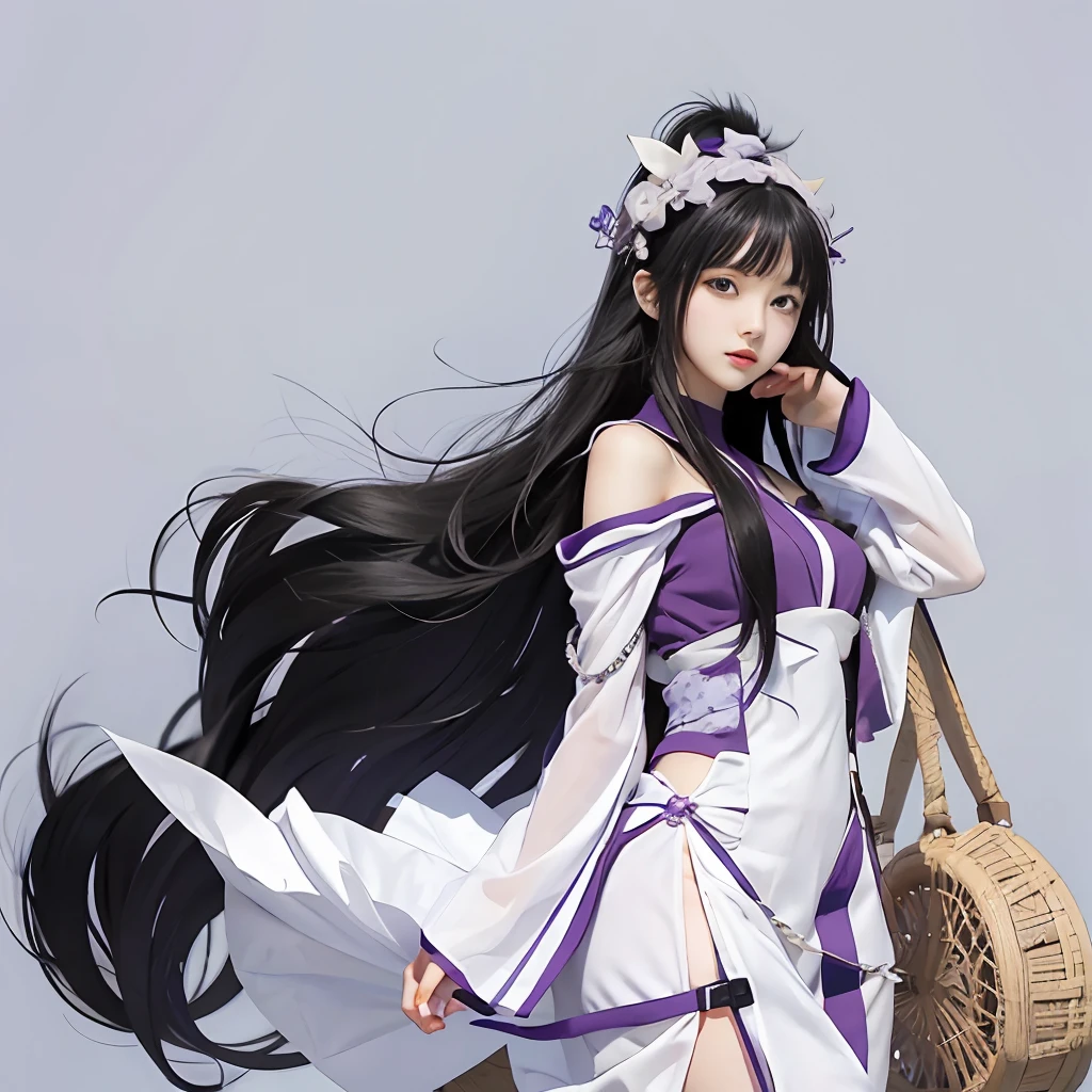 Hinata Hyuga,1 girl, beautiful girl,long hair,black hair, purple theme
