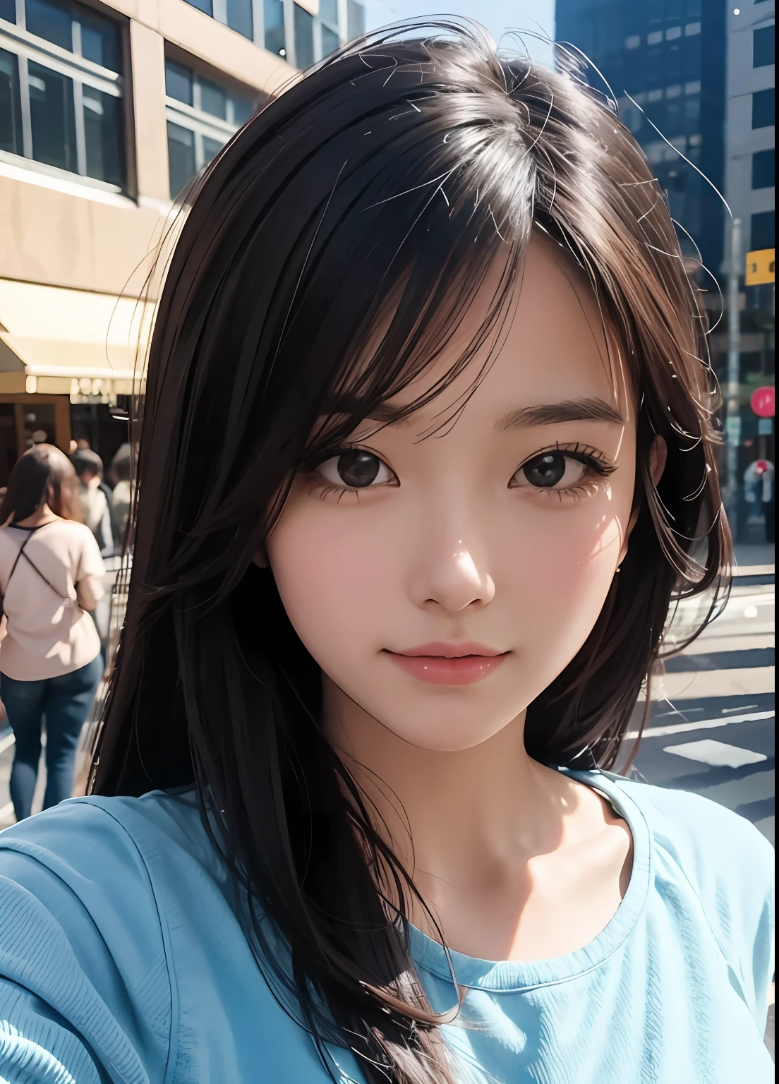 (best-quality:0.8),
(best-quality:0.8), perfect anime illustration, extreme closeup portrait of a pretty woman walking through the city