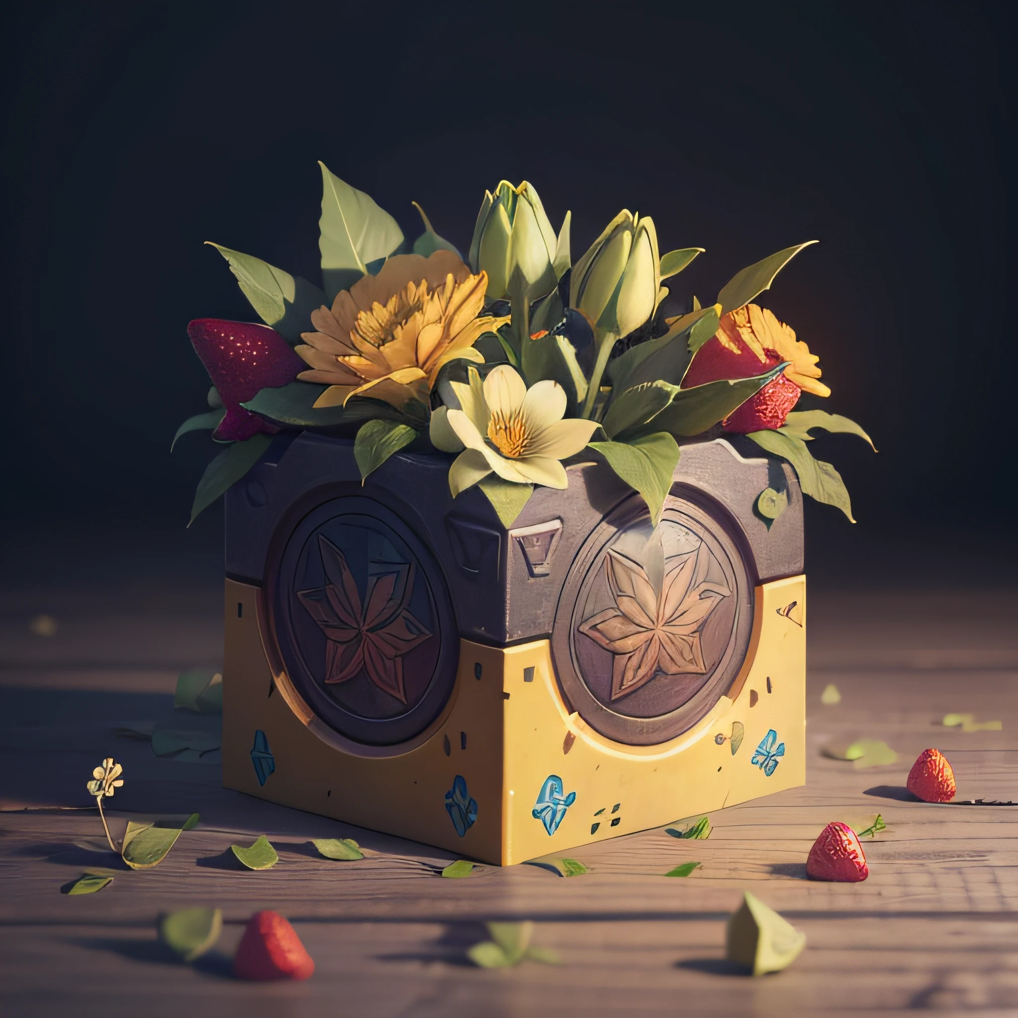 flower bud ,Fruit icon,flower icon,Game icon asset table 5x5 , Epic,video game icon, 2d icon,Role-playing skill icons, World of Warcraft item icons,League of Legends item icon,Ability icon,fantasy,Flat pile gray background,rendering by octane,Aaa, hyper HD,8K, Ray traching