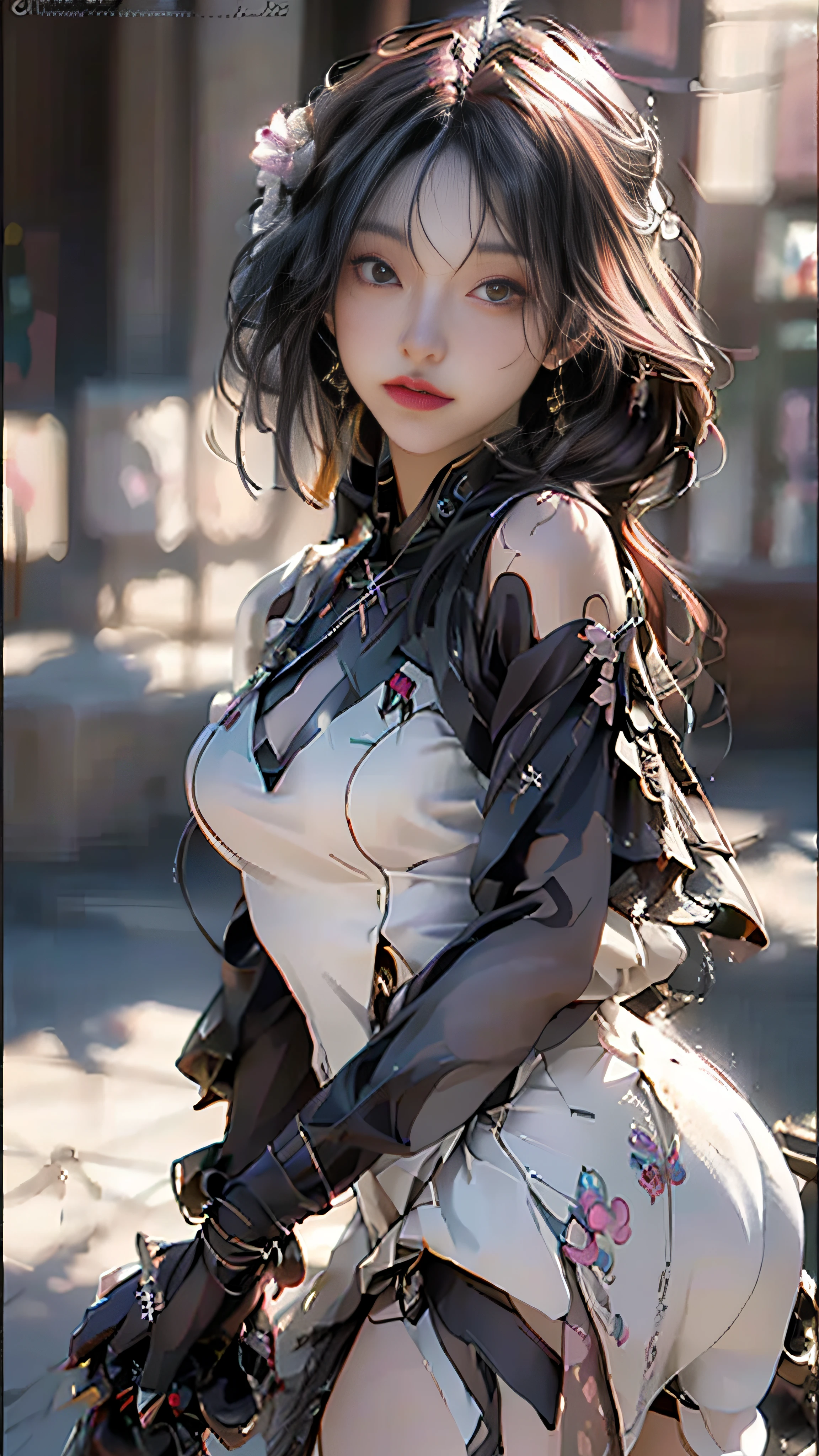 ((Best quality)), ((masterpiece)), (detailed:1.4), 3D, an image of a beautiful cyberpunk female,HDR (High Dynamic Range),Ray Tracing,NVIDIA RTX,Super-Resolution,Unreal 5,Subsurface scattering,PBR Texturing,Post-processing,Anisotropic Filtering,Depth-of-field,Maximum clarity and sharpness,Multi-layered textures,Albedo and Specular maps,Surface shading,Accurate simulation of light-material interaction,Perfect proportions,Octane Render,Two-tone lighting,Wide aperture,Low ISO,White balance,Rule of thirds,8K RAW,