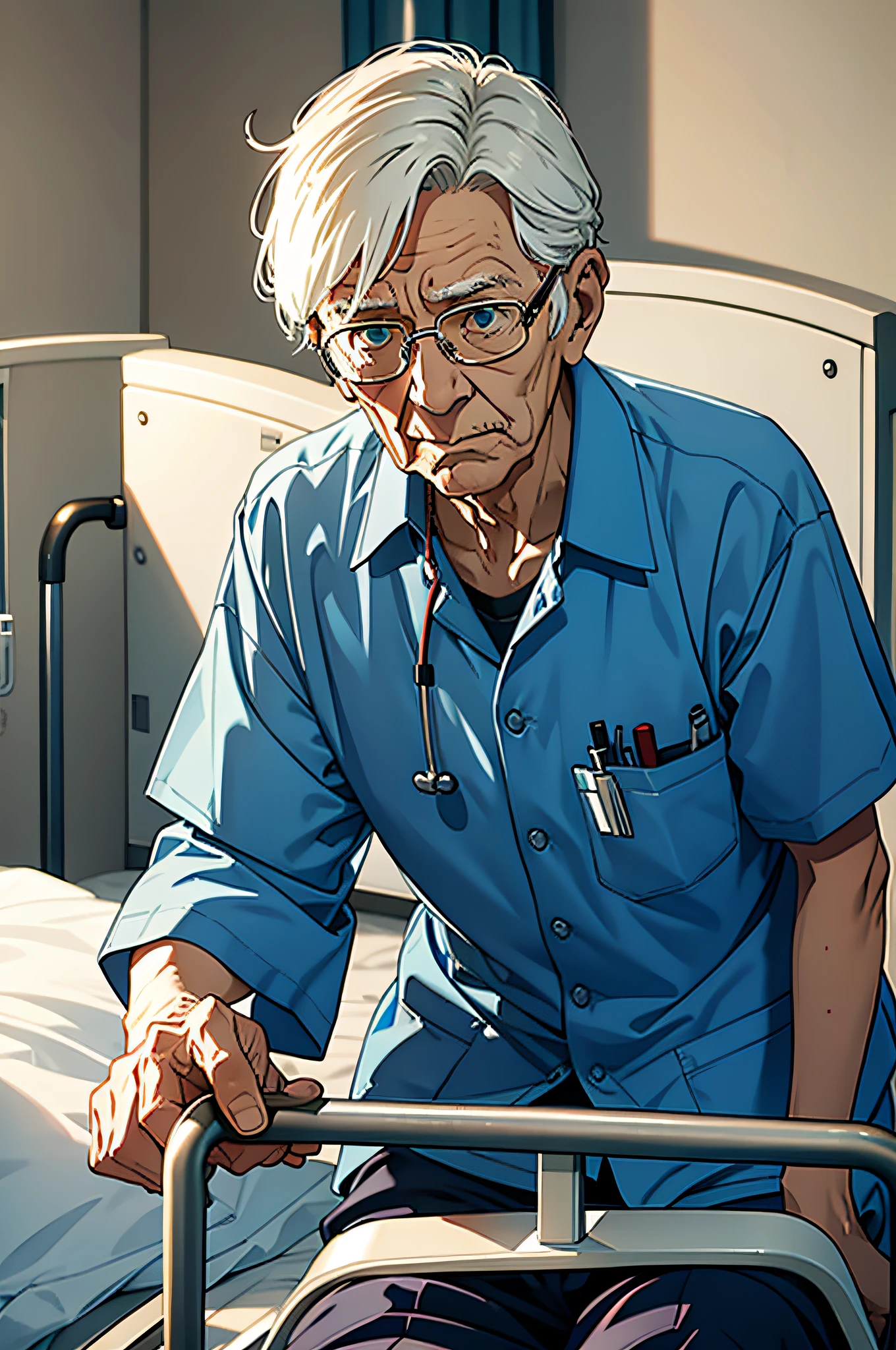 Hospital bed for the elderly