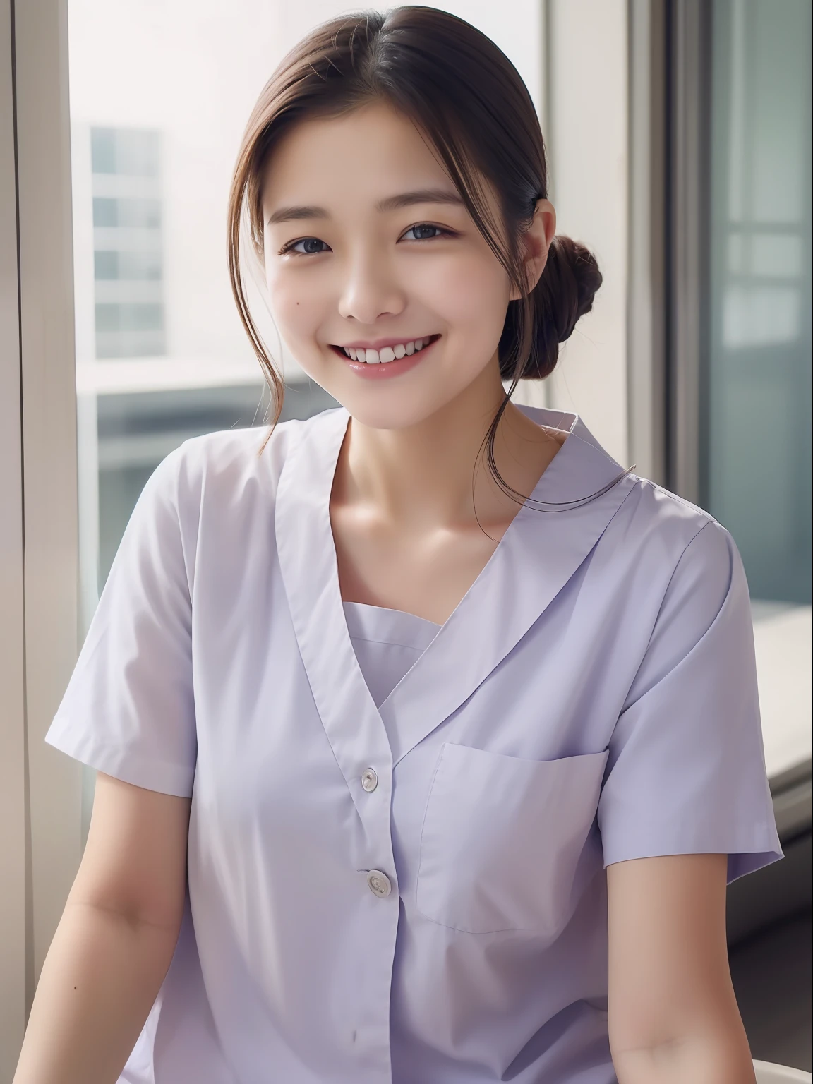 Beautuful Women、18year old、Nurse、hospitals、A smile、A half body