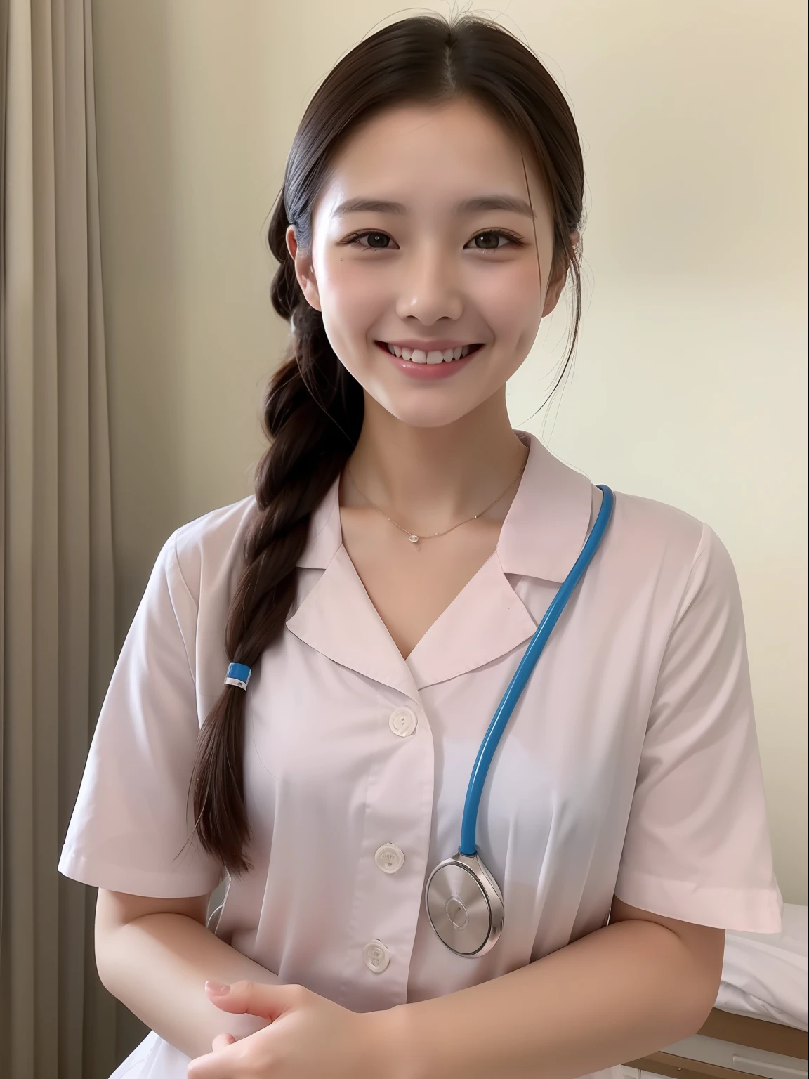 Beautuful Women、18year old、Nurse、hospitals、A smile、A half body