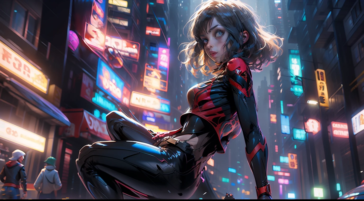 Female Spider-Man，Sideways to the screen