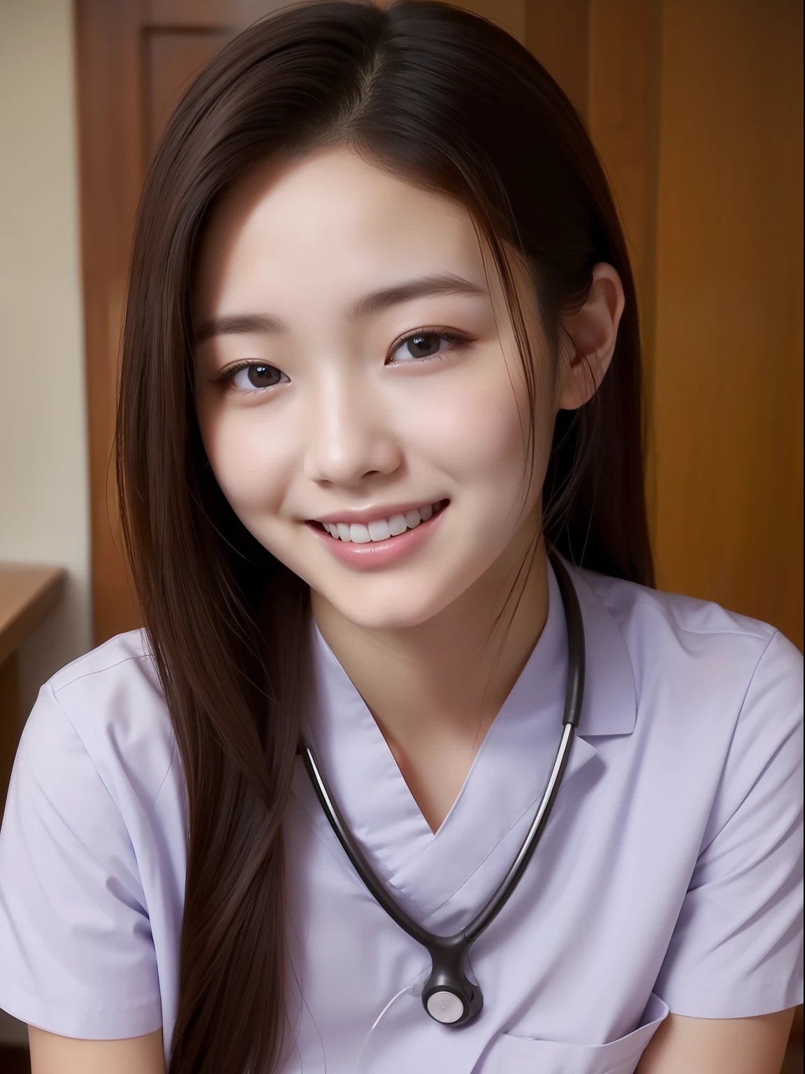 Beautuful Women、18year old、Nurse、hospitals、A smile、A half body、NSFW
