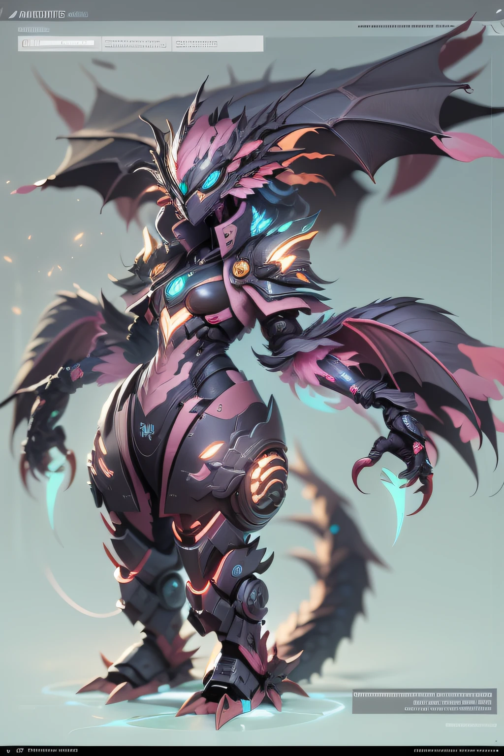 chinesedragon,(Blind box toy style:1.2), (Full body photo) , (1 rapariga),(Behind her is a dragon), mechs, Exquisite helmet:1.2, Combat goggles:1.2, cyber punk perssonage, dreamy glow, Sparkle neon, Clean, Transparent draft, ( Global illumination, Ray traching, High-density imaging, unreal render,reasonable design, super detailing, tmasterpiece, Best quality, hyper HD, Cinematic lighting),(Particle effect 1.5),flowy ,Smart