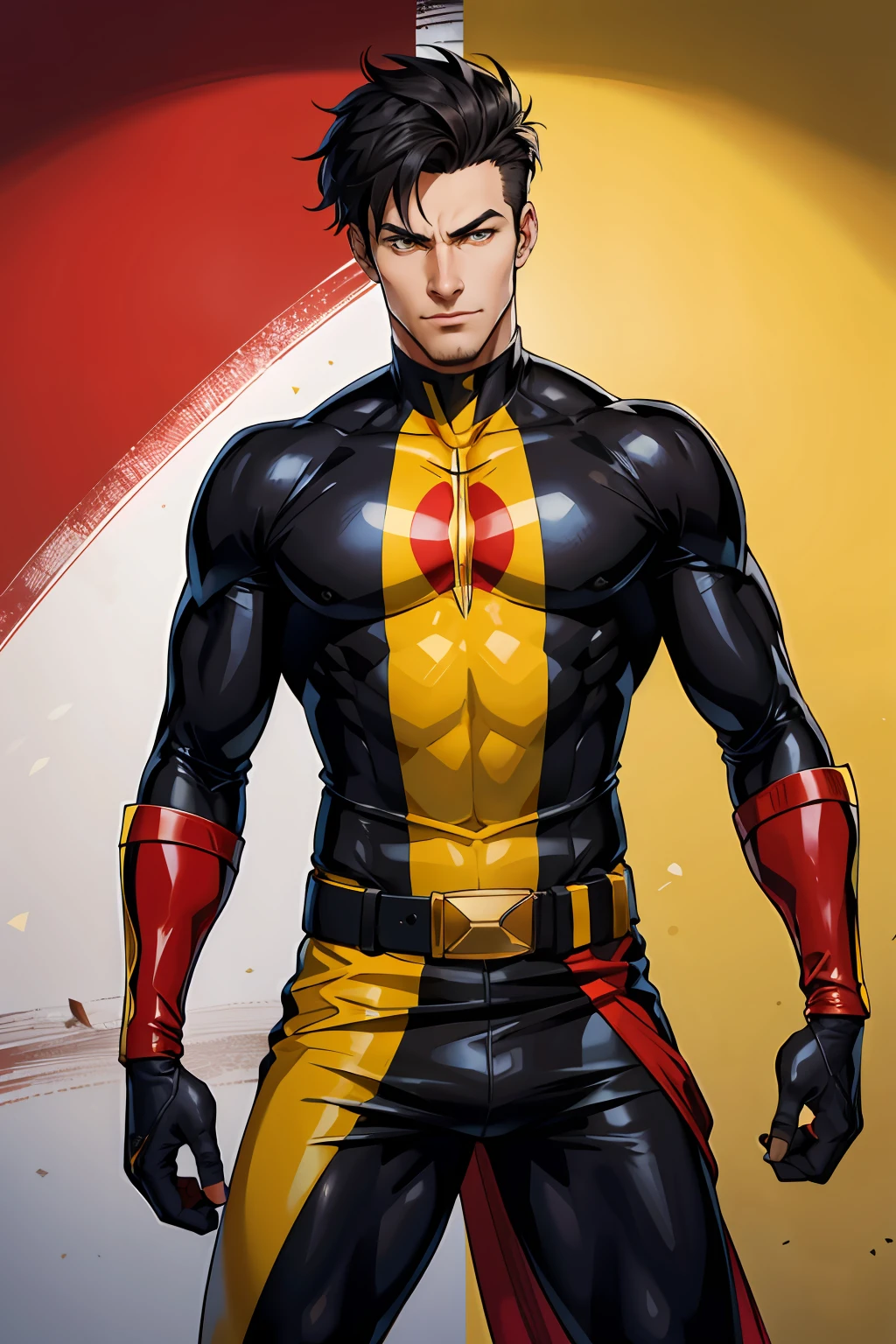Belgian guy Super Hero Black Yellow and Red clothes Belgian clothes Belgium flag