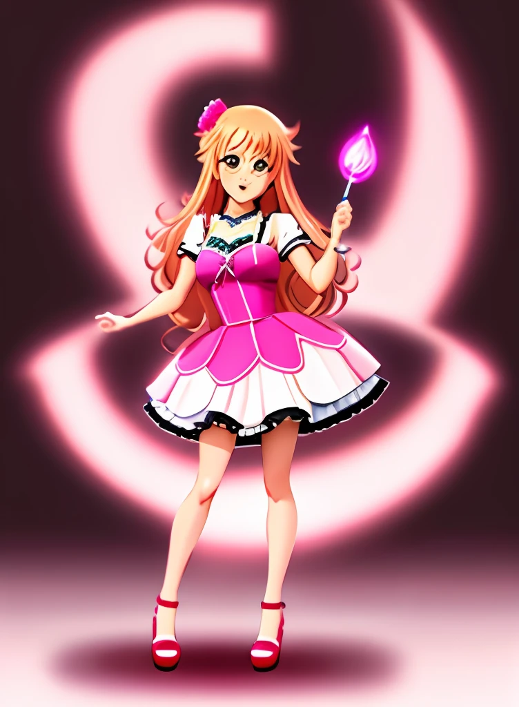 Anime girl wearing pink dress,Stretch out your arms and hands, full body portrait of a short!, !!Full body portrait!!, anime vtuber full body model, made with anime painter studio, highly detailed whole body, render of april, full body detailed, anime full body illustration, loli in dress, full-body portraits, full bodyesbian, my dress up darling anime