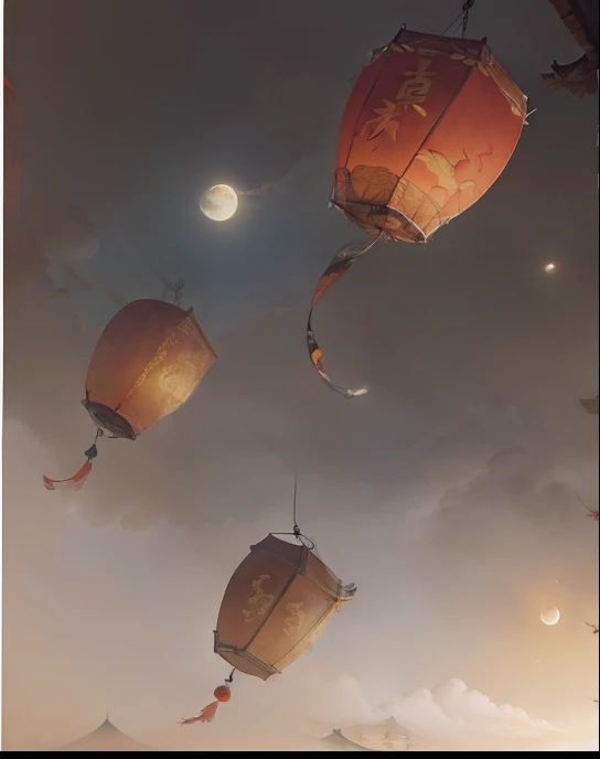 Ancient Chinese landscapes,Ancient buildings,Pavilions,Carved beams and paintings,enchanting scenery,Night,Moon light,Layered, Rich light and shadow,Mid-Autumn Festival, Ink painting style,clean color,Low-saturation colors,Colors of low brightness,Decisive cut,Leave white space,impressionistic,tmasterpiece,ultra - detailed,Epic composition, HighestQuali,hyper realisitc,Art germ --v 6