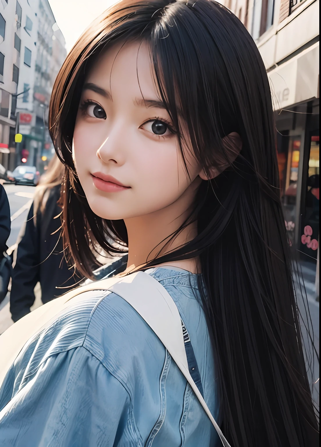 (best-quality:0.8),
(best-quality:0.8), perfect anime illustration, extreme closeup portrait of a pretty woman walking through the city
