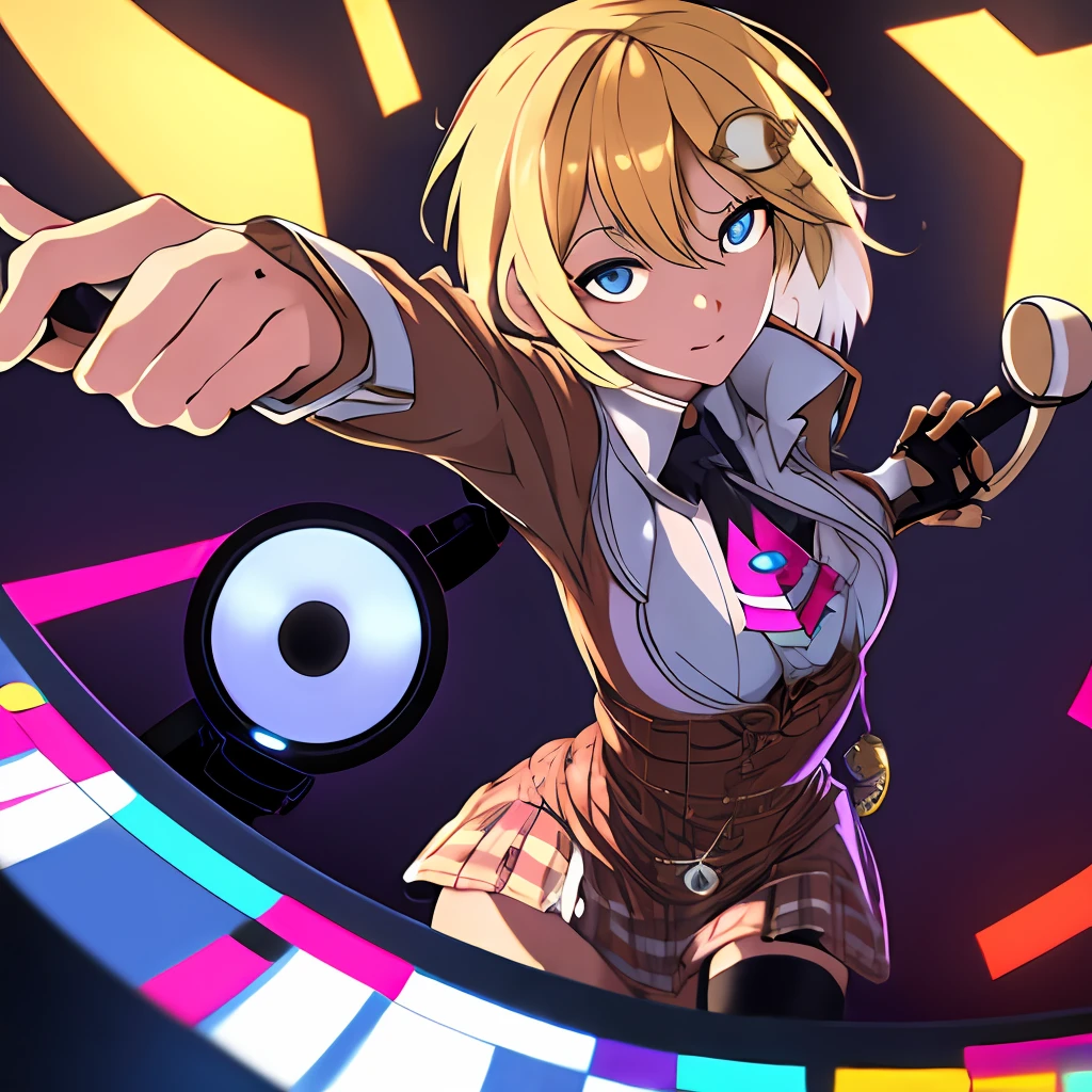 watson amelia
detective a DJ, showcasing her skills on the turntables