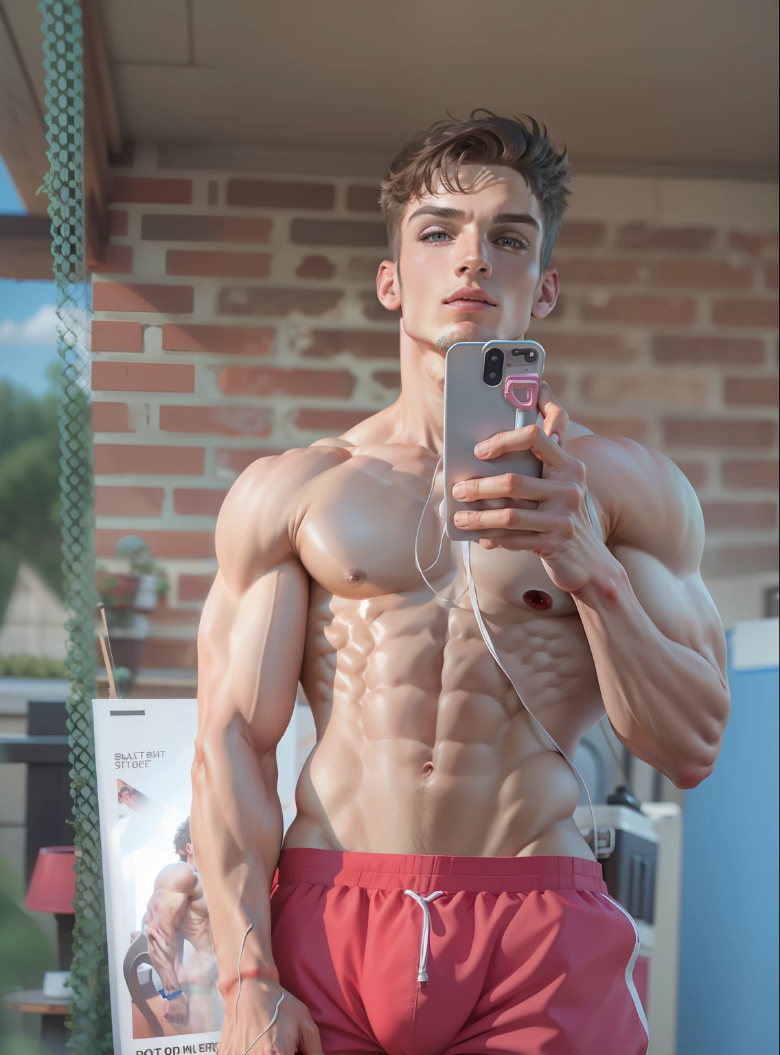 8k , best quality, muscular body ,hot boy, realistic photo