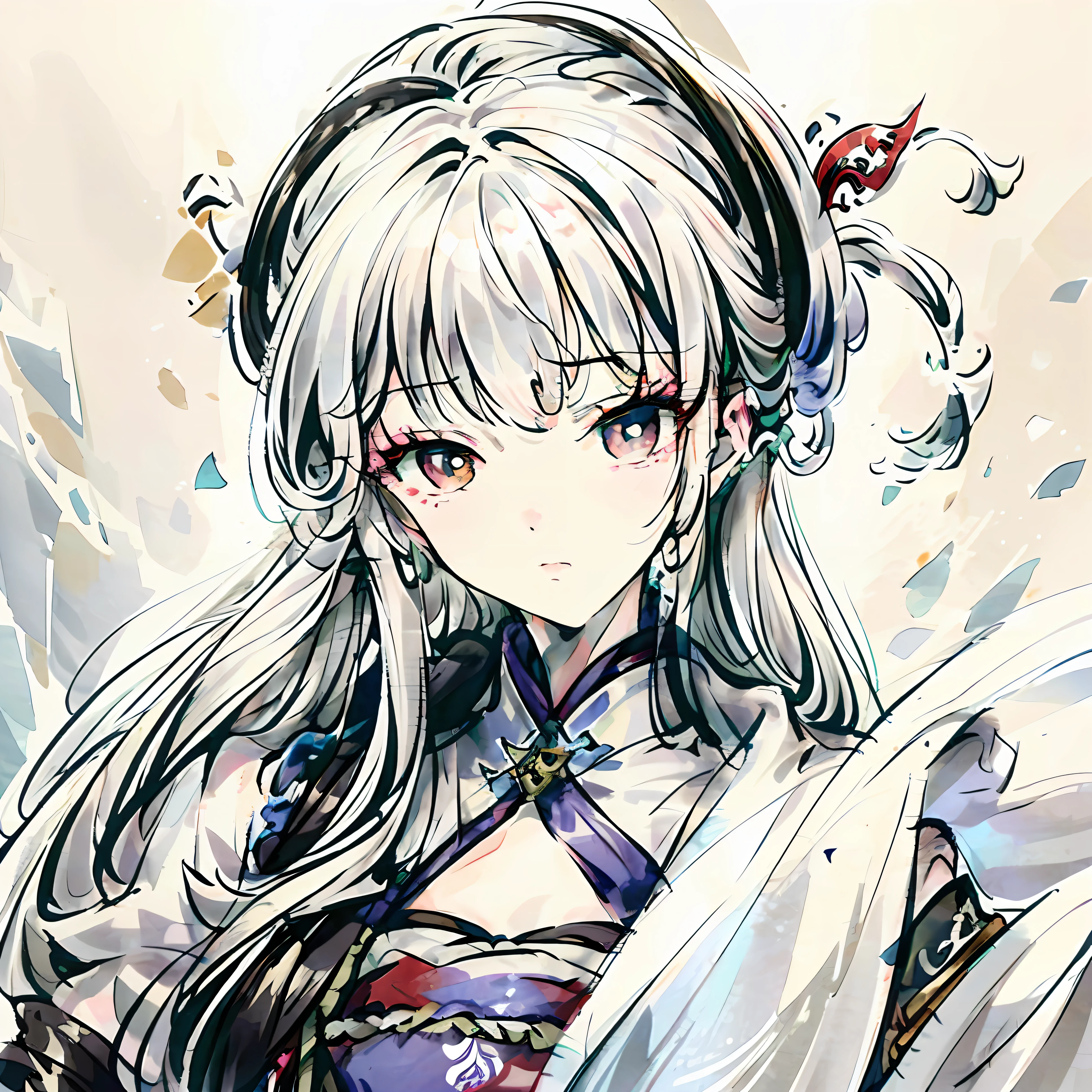 a close up of a woman with white hair and a white mask, beautiful character painting, guweiz, artwork in the style of guweiz, white haired deity, by Yang J, epic exquisite character art, stunning character art, by Fan Qi, by Wuzhun Shifan, guweiz on pixiv artstation