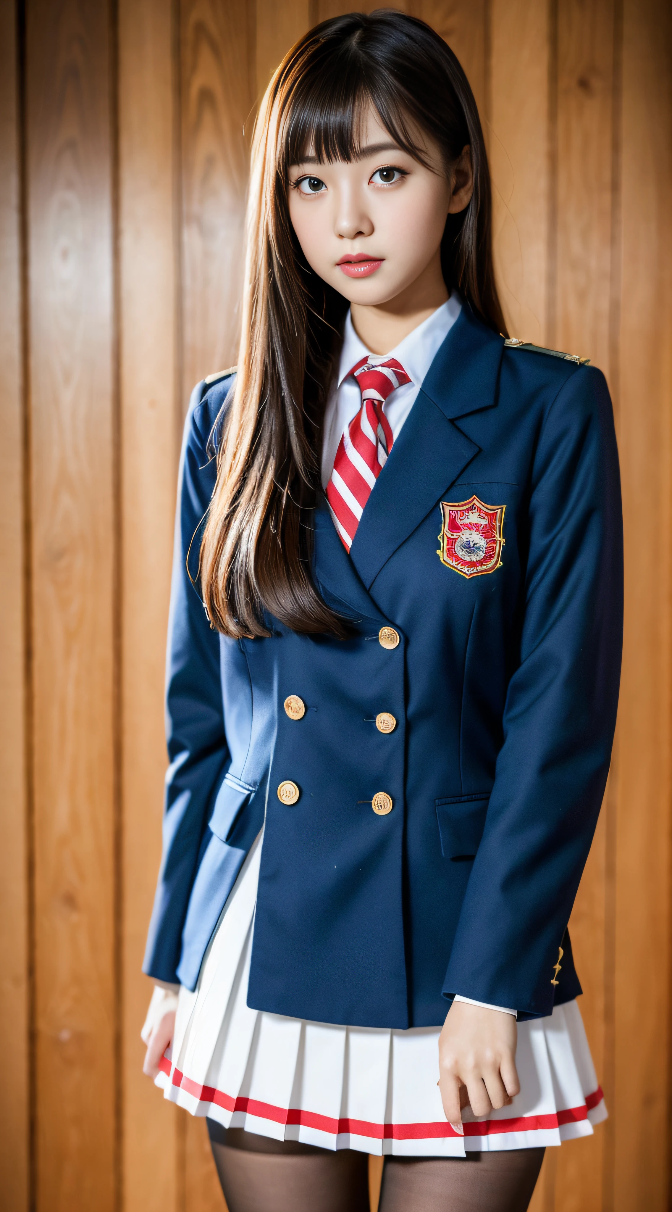 ulzzang-6500-v1.1, (raw photo:1.2), (photorealistic:1.4), beautiful detailed girl, very detailed eyes and face, beautiful detailed eyes, ridiculous, incredibly ridiculous, huge file size, super detailed, high resolution, very detailed, best quality, masterpiece, kemomimi, ((Japanese girls' high school uniform)), illustration, very detailed, CG, unified, 8k wallpaper, amazing, fine details, masterpiece, best quality, very detailed CG uniform 8k wallpaper, face light, cinematic lighting, 1girl, , ((dynamic pose))), (camel toe), (full body), (pantyhose),